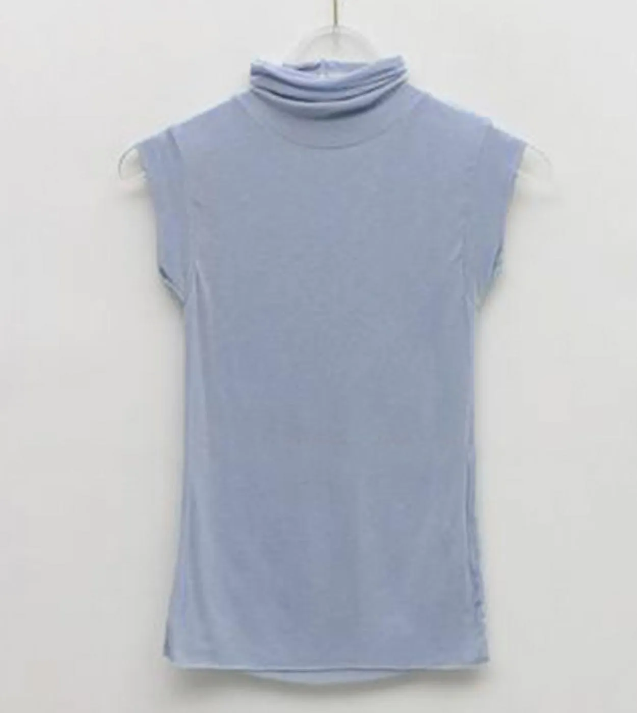 Nuova canotta in cotone casual tinta unita senza maniche dolcevita autunnale top bianco per donna corsetto top da indossare vest