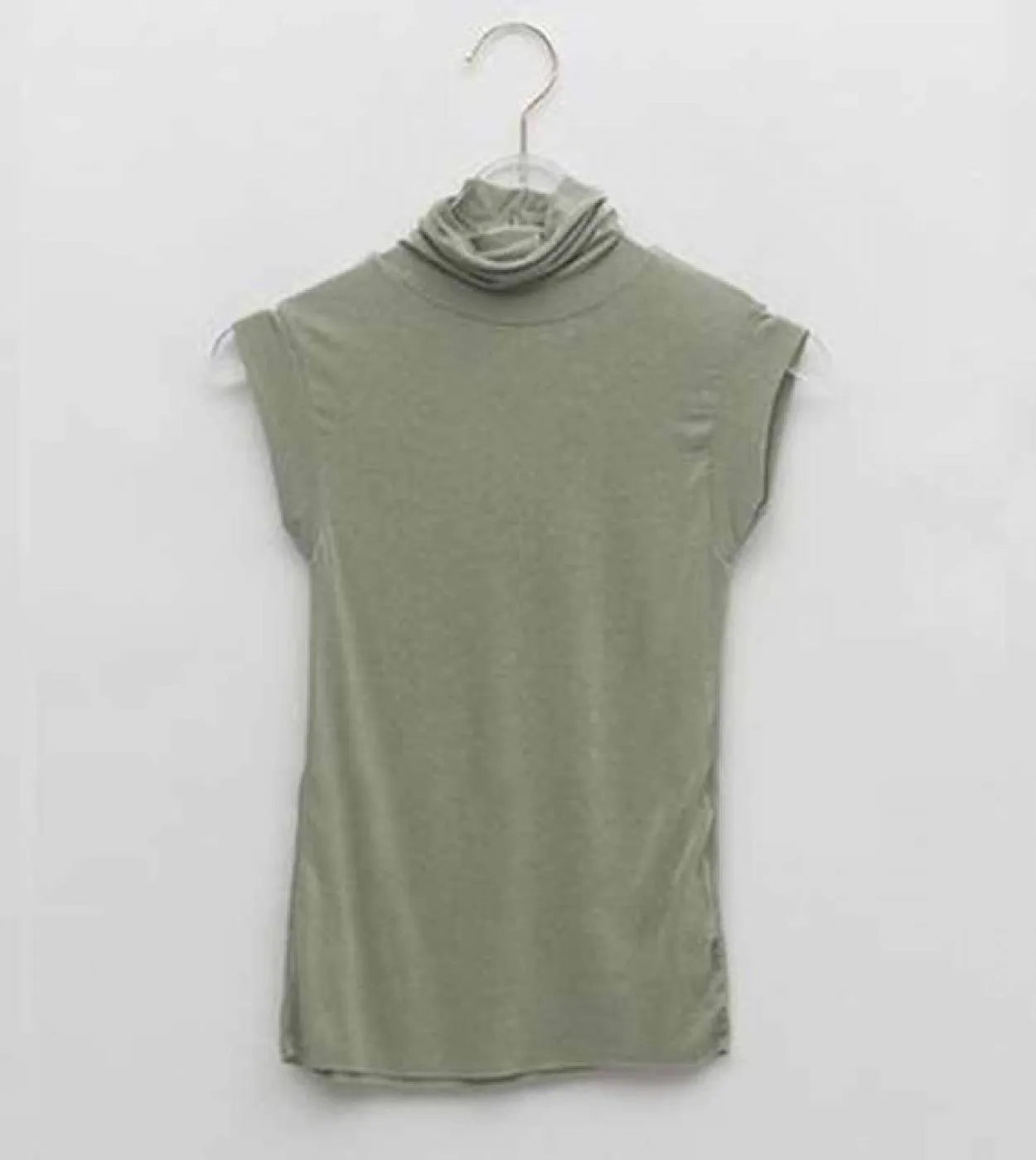 Nuova canotta in cotone casual tinta unita senza maniche dolcevita autunnale top bianco per donna corsetto top da indossare vest
