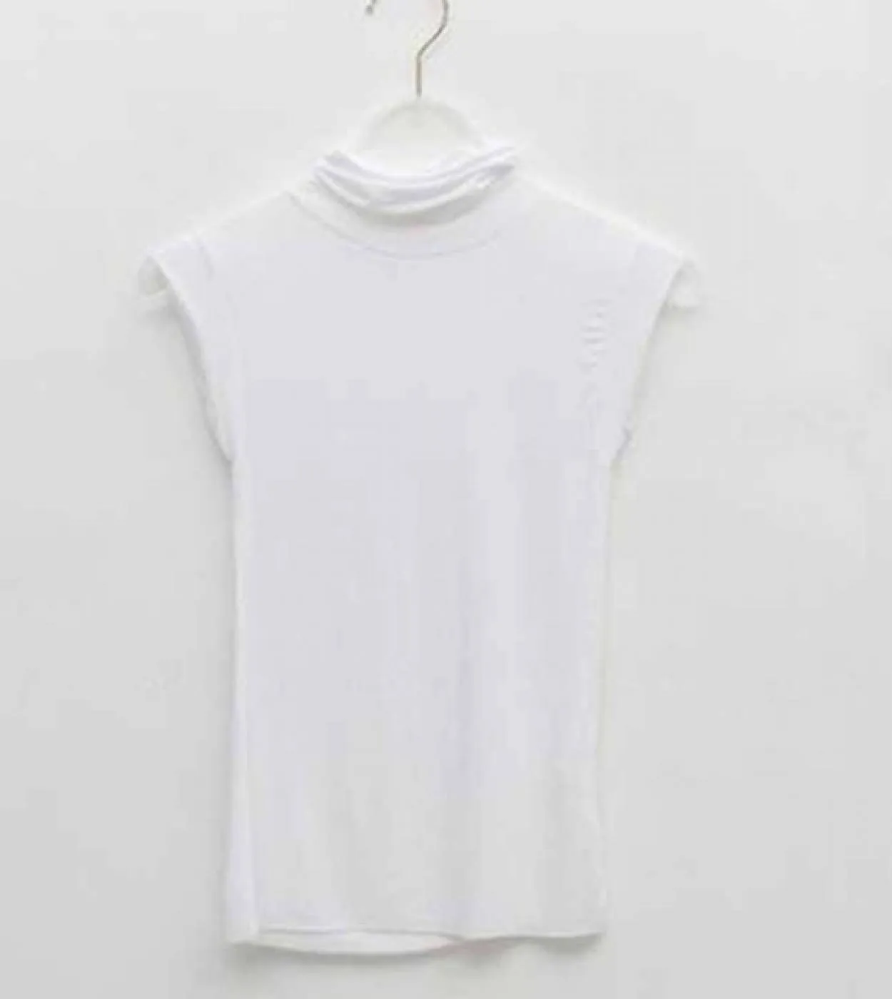 Nuova canotta in cotone casual tinta unita senza maniche dolcevita autunnale top bianco per donna corsetto top da indossare vest