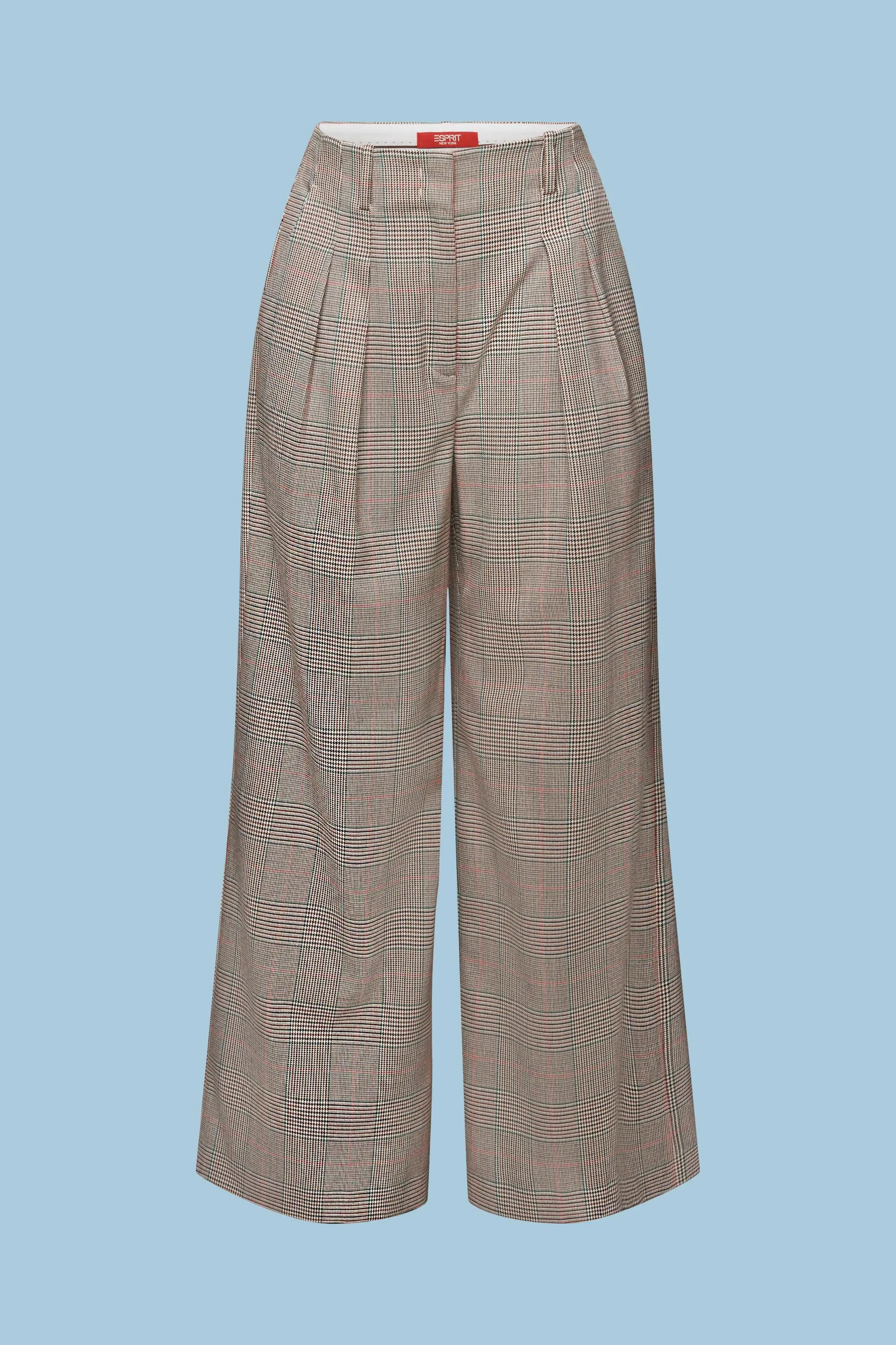 Pantaloni a quadri con gamba larga