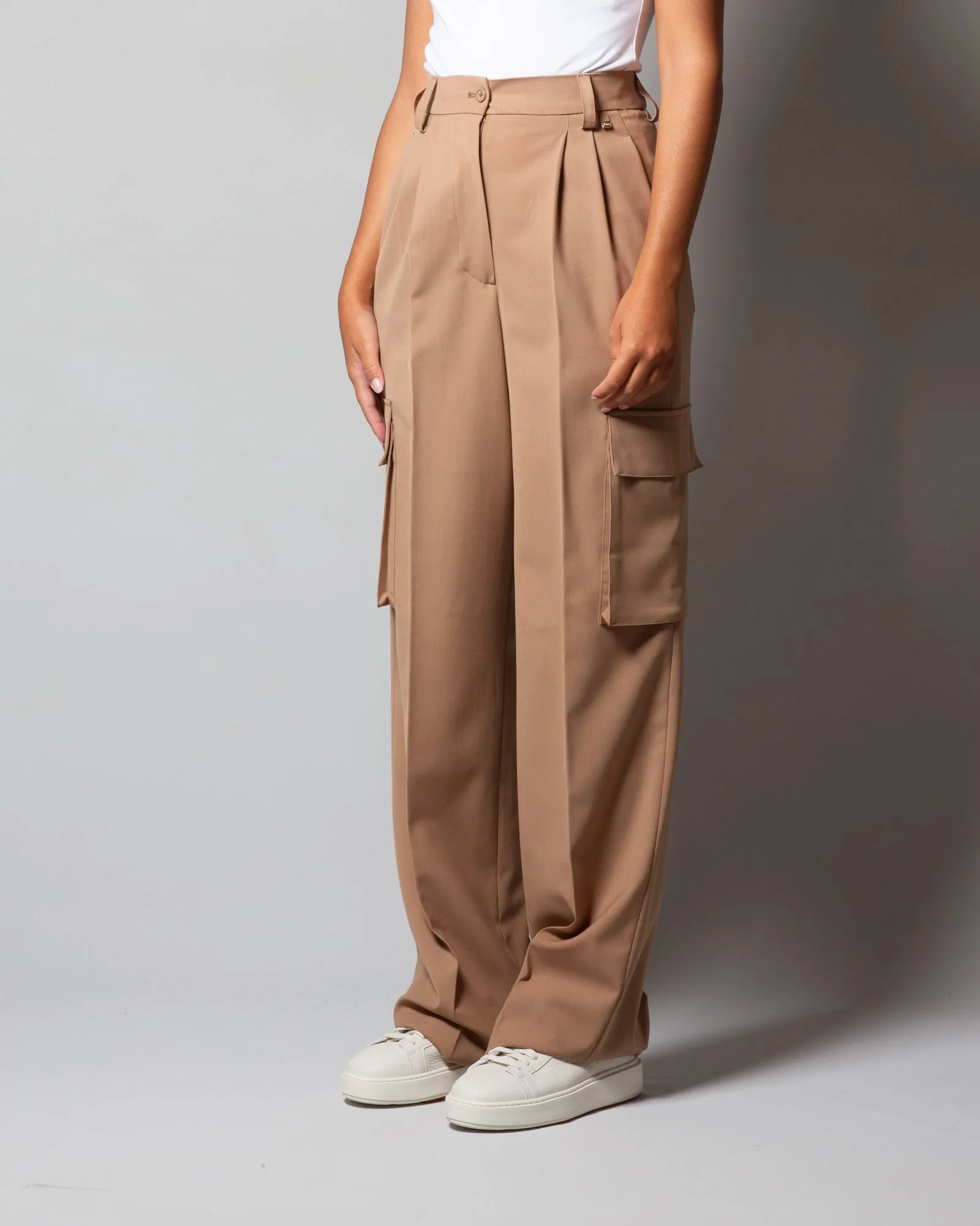 Pantaloni cargo in lana