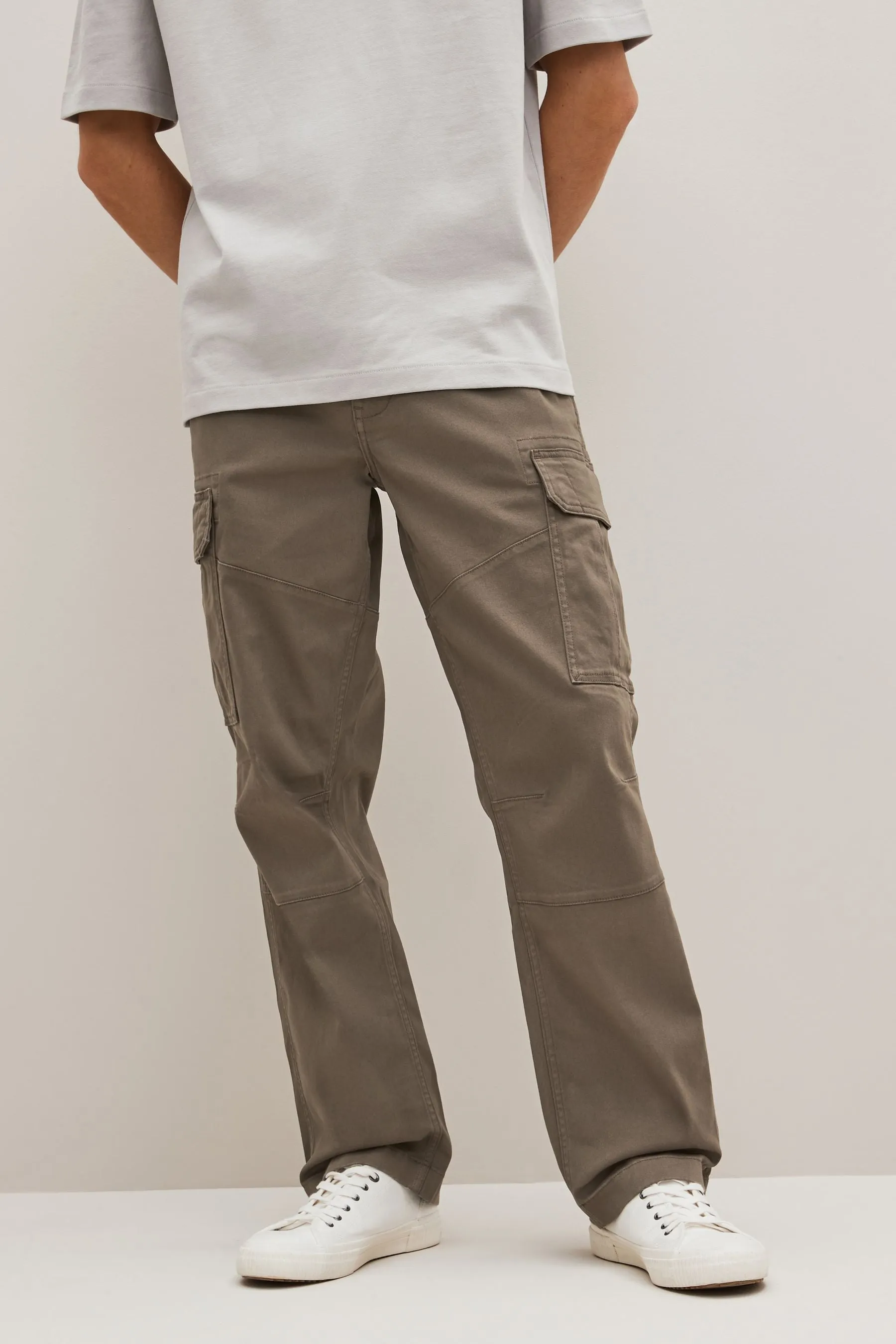 Pantaloni cargo stretch in cotone
