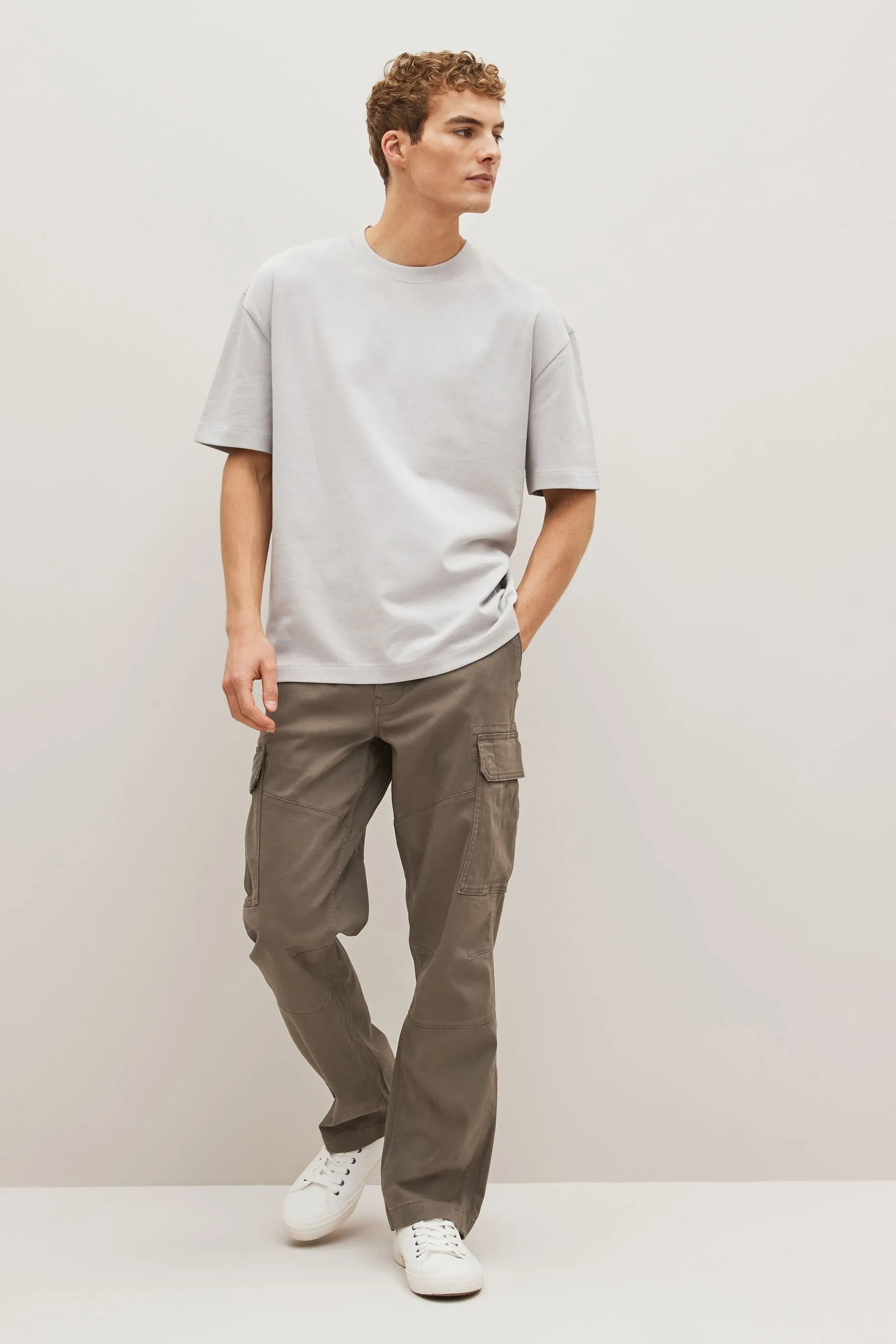 Pantaloni cargo stretch in cotone