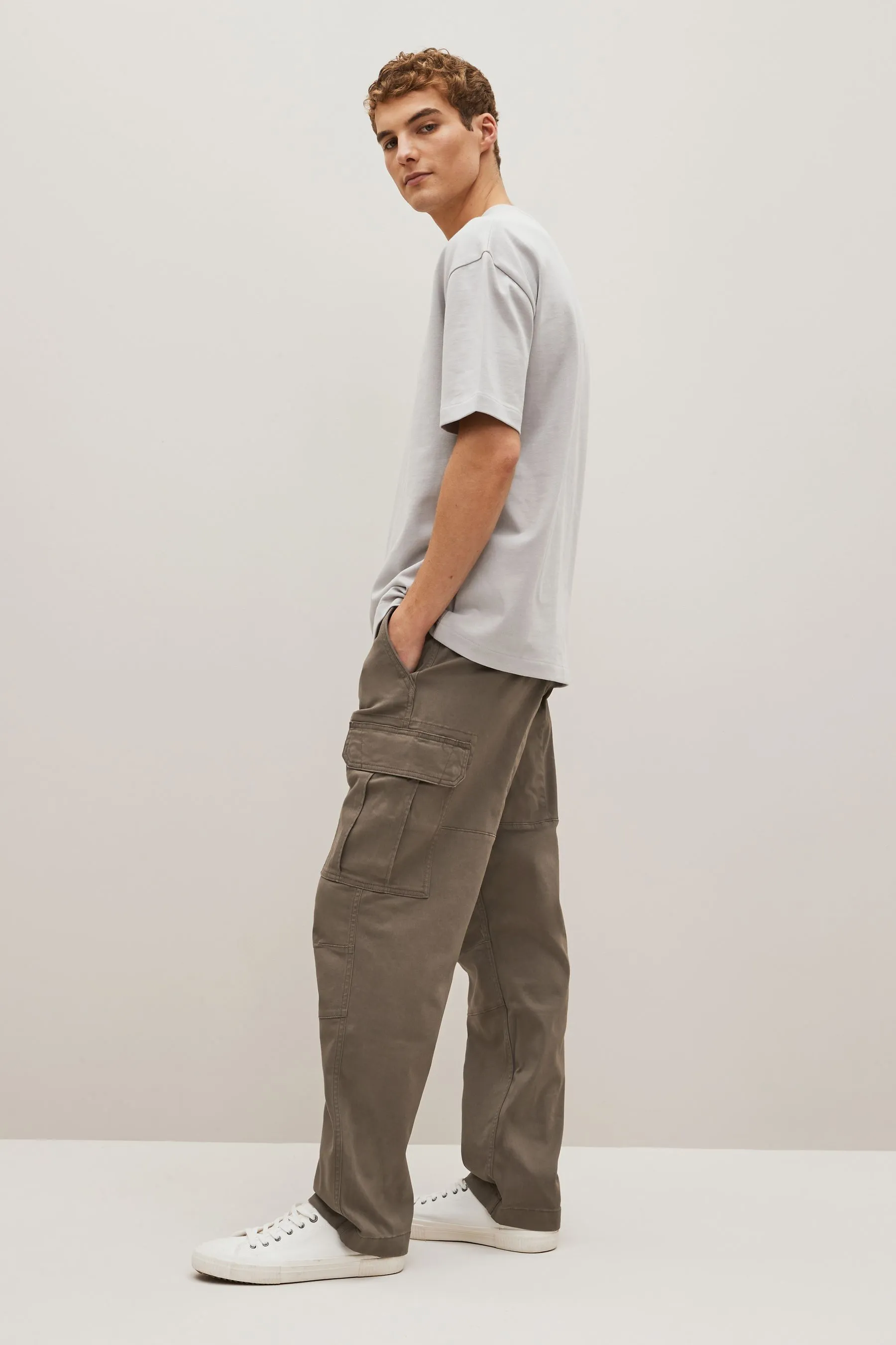 Pantaloni cargo stretch in cotone