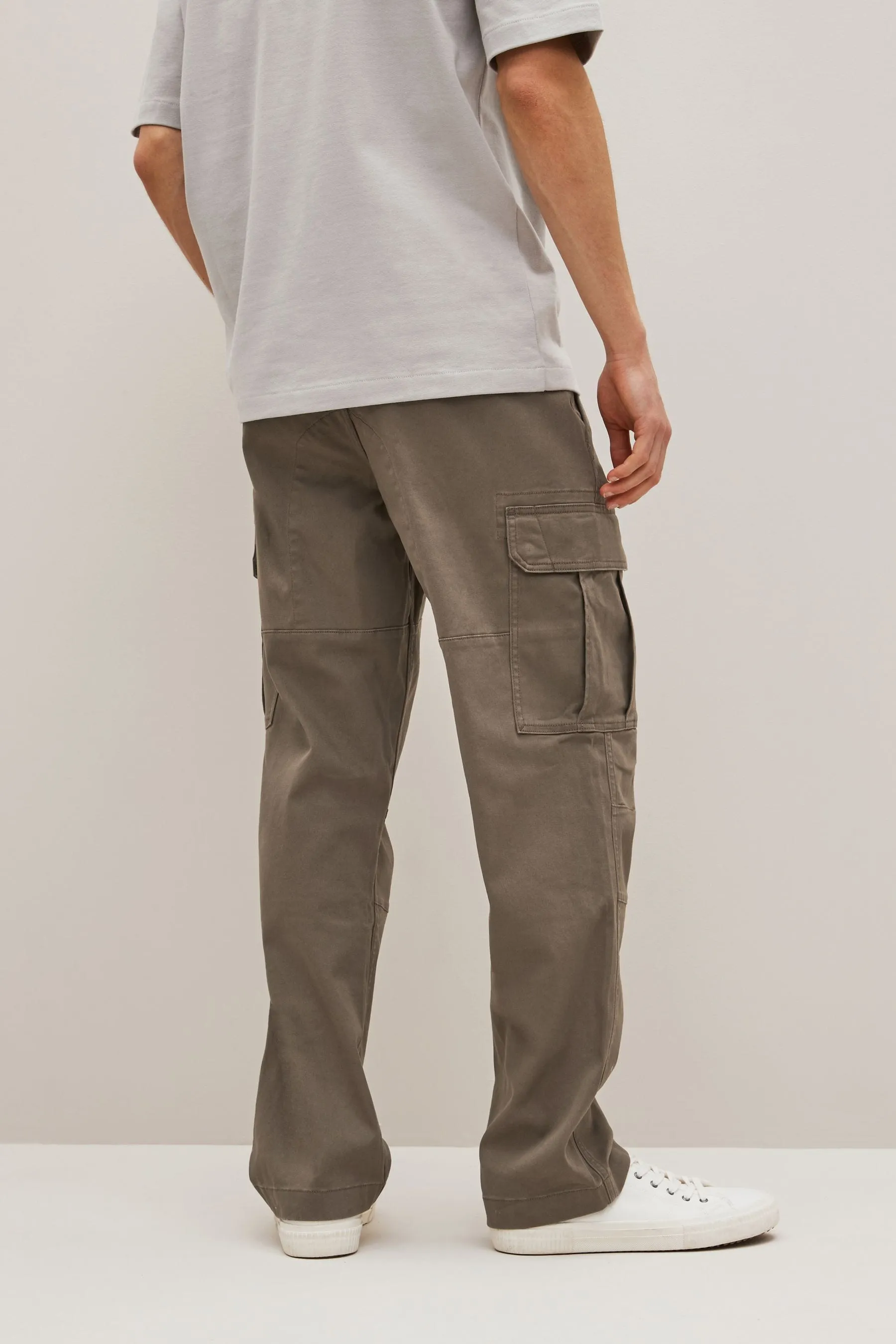 Pantaloni cargo stretch in cotone
