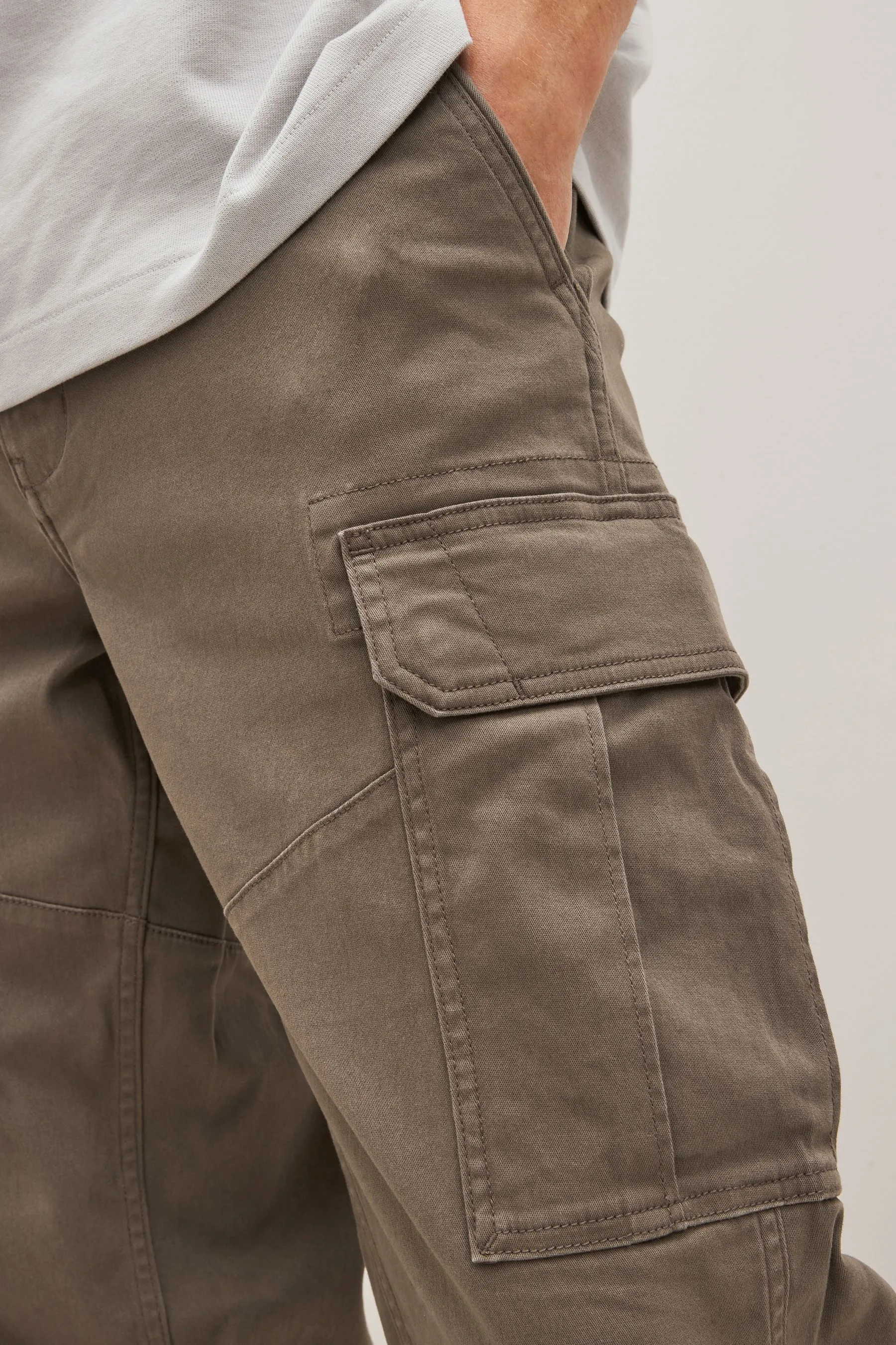 Pantaloni cargo stretch in cotone