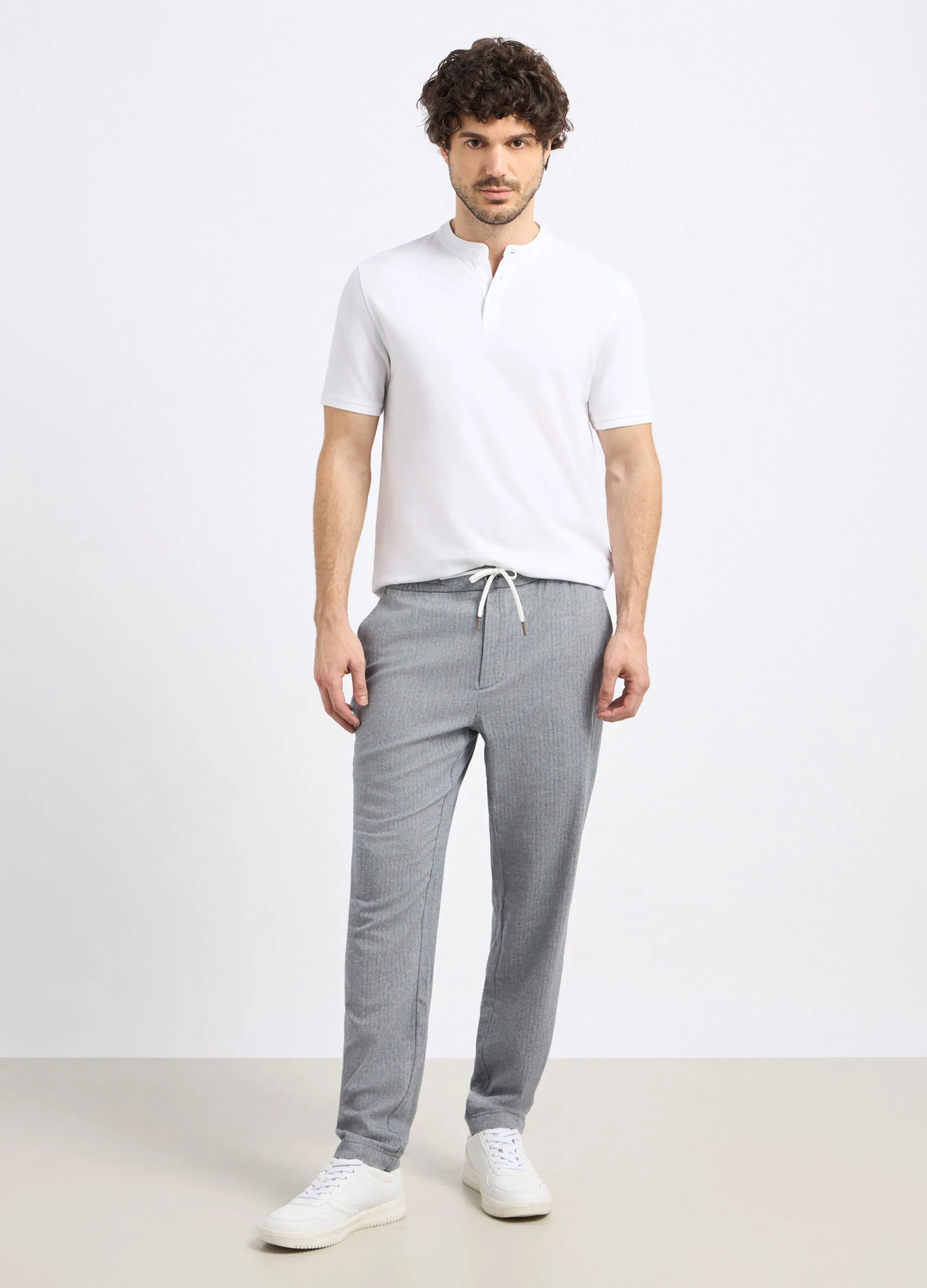 Pantaloni chino in cotone stretch uomo