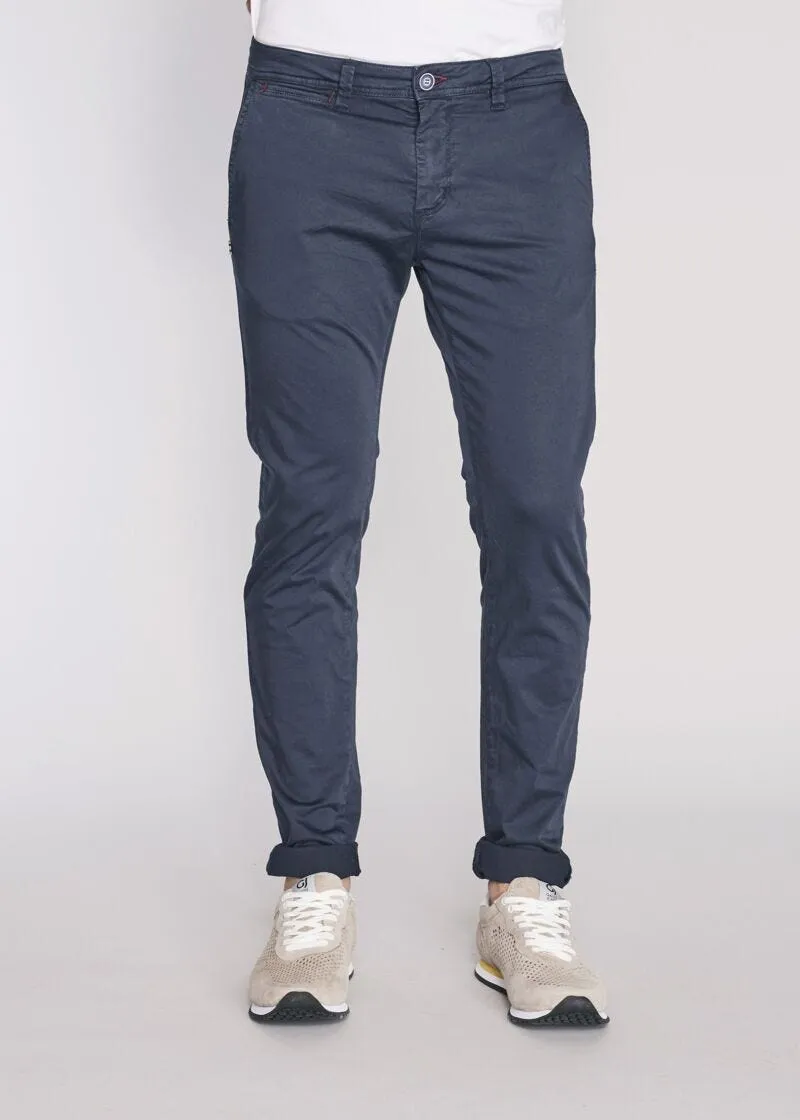Pantaloni chino in raso di cotone
