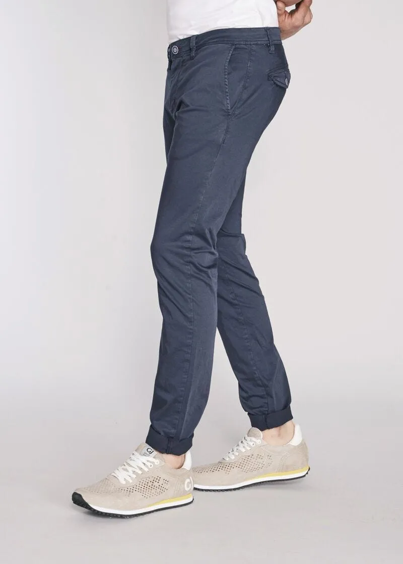 Pantaloni chino in raso di cotone