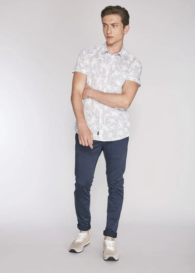 Pantaloni chino in raso di cotone