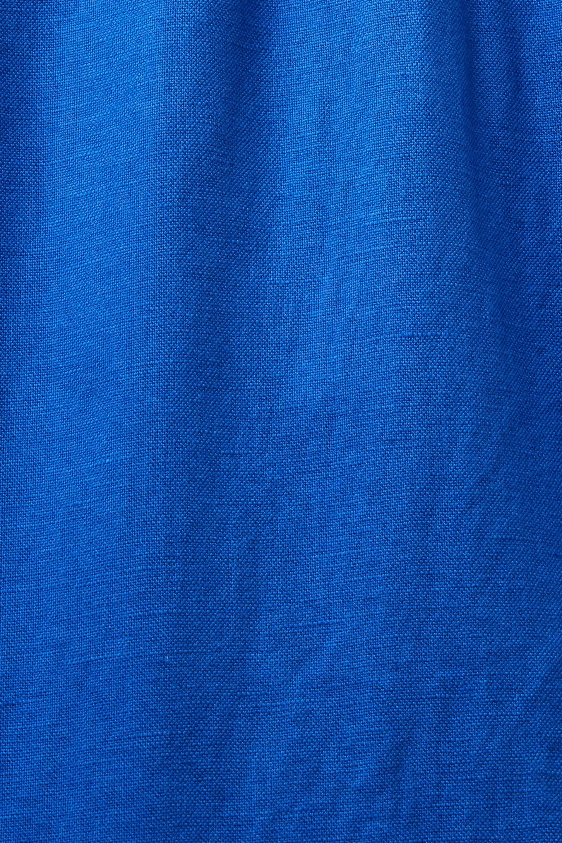 Pantaloni dritti in lino e cotone