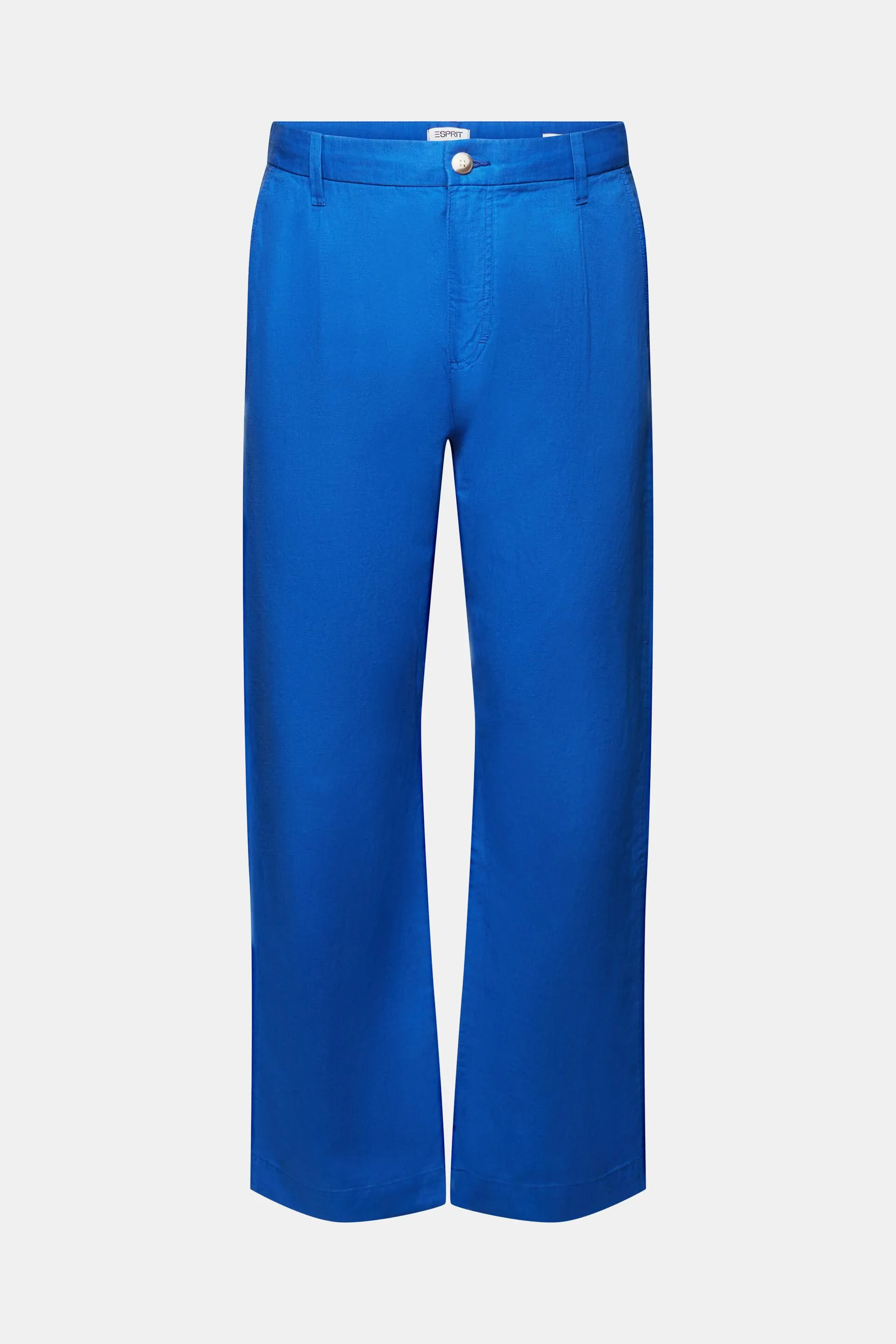 Pantaloni dritti in lino e cotone