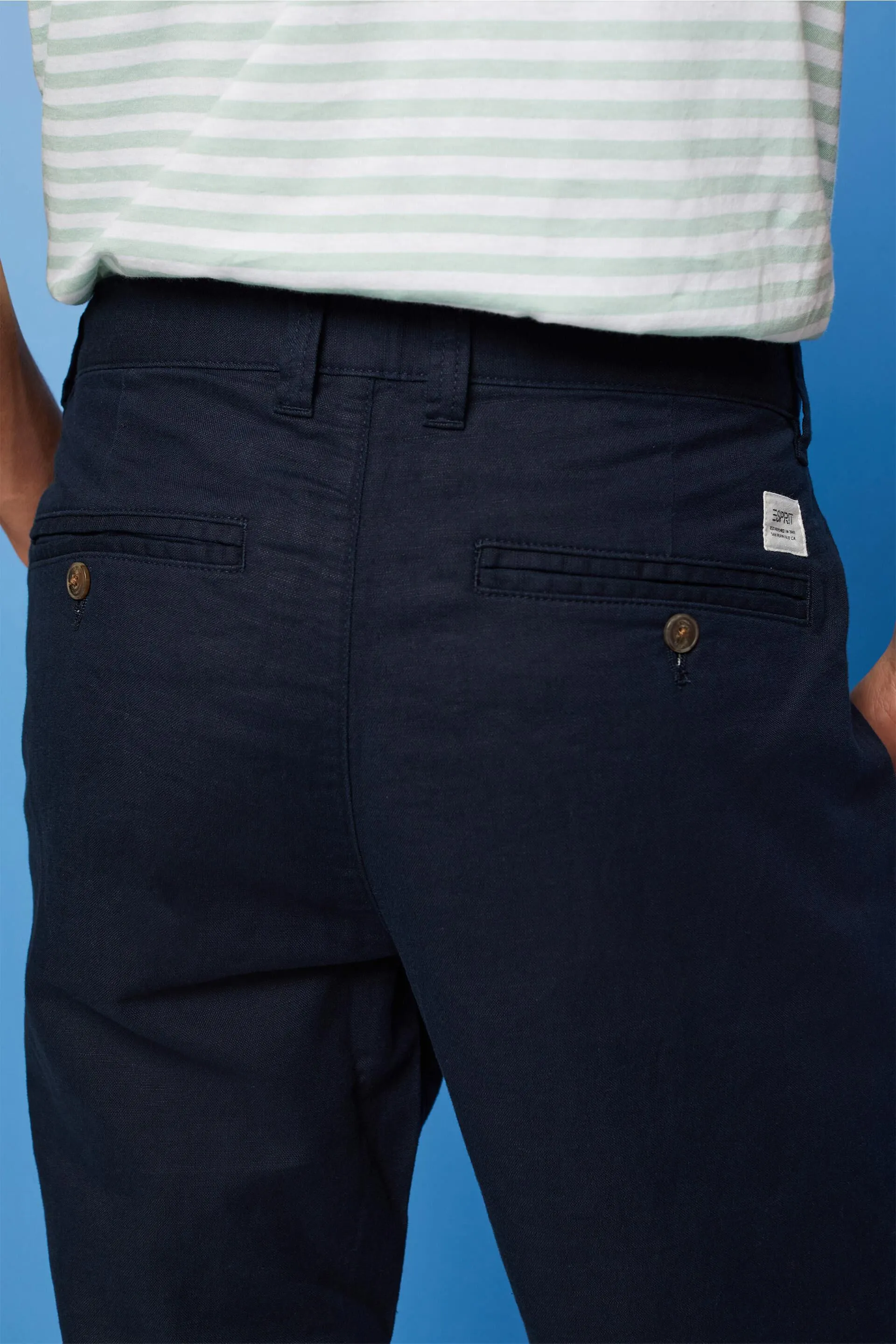 Pantaloni in misto cotone e lino