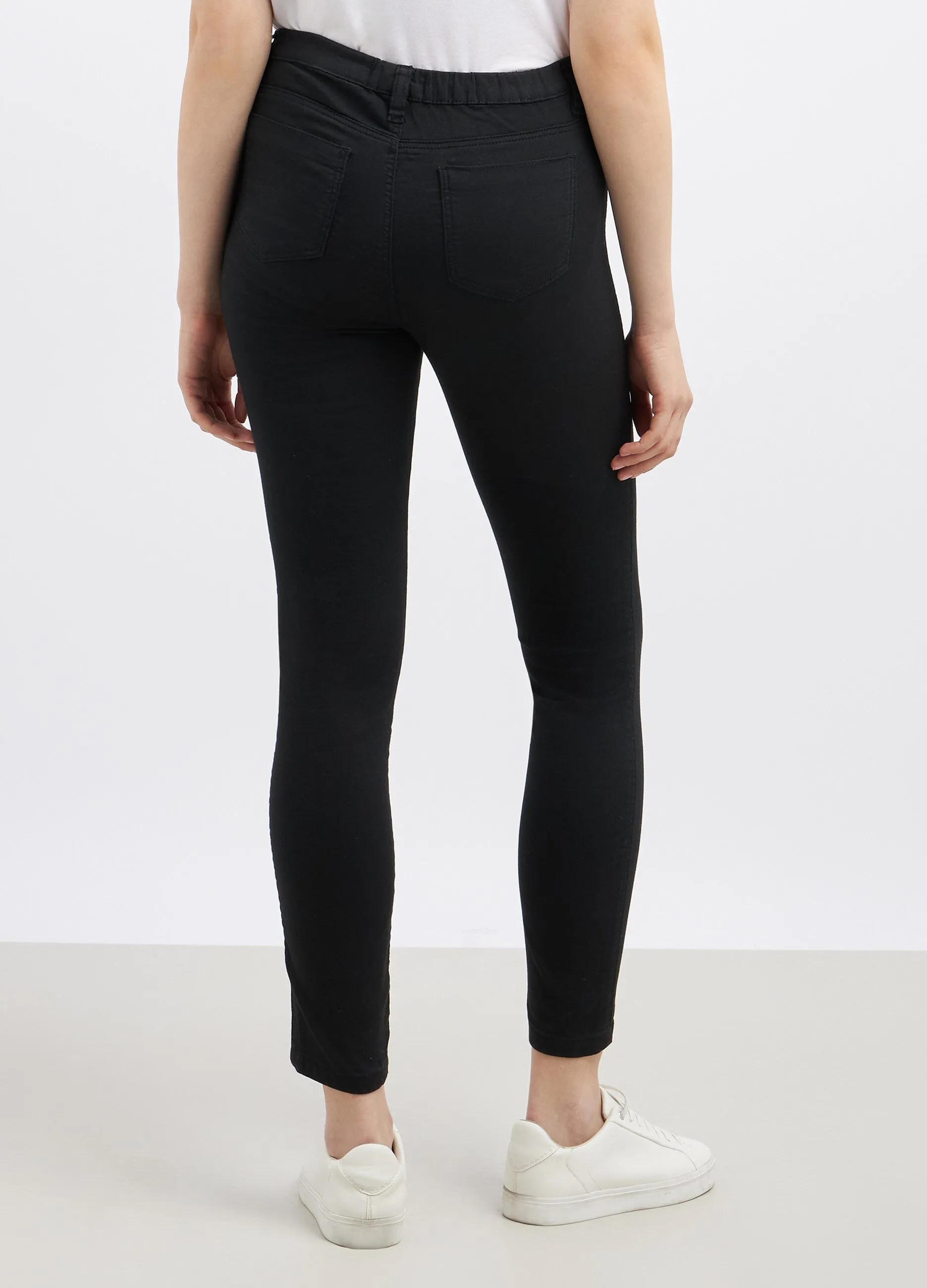 Pantaloni in misto cotone stretch donna