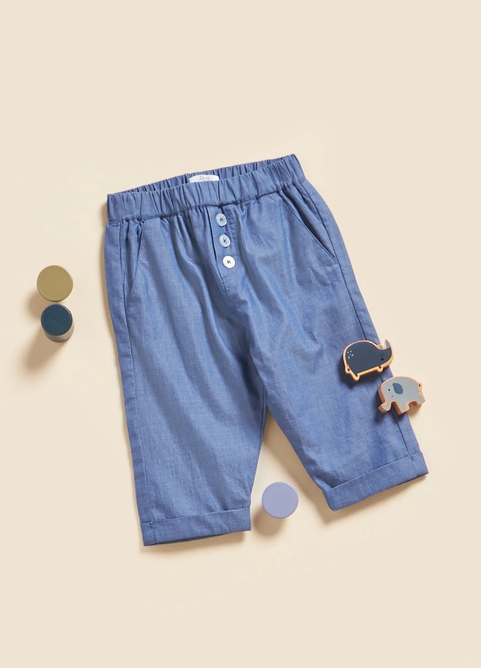 Pantaloni in puro cotone chambray IANA