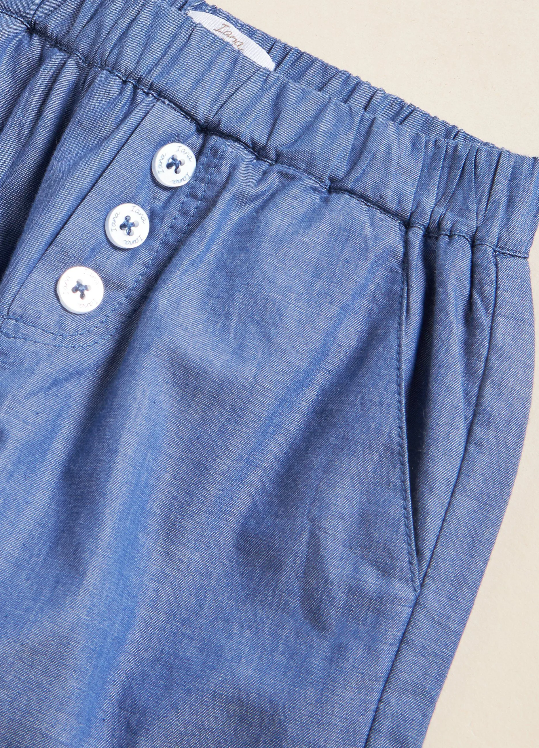 Pantaloni in puro cotone chambray IANA