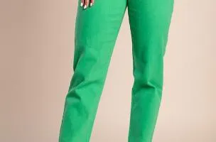 Pantaloni slim fit in cotone, verde