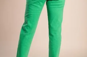 Pantaloni slim fit in cotone, verde