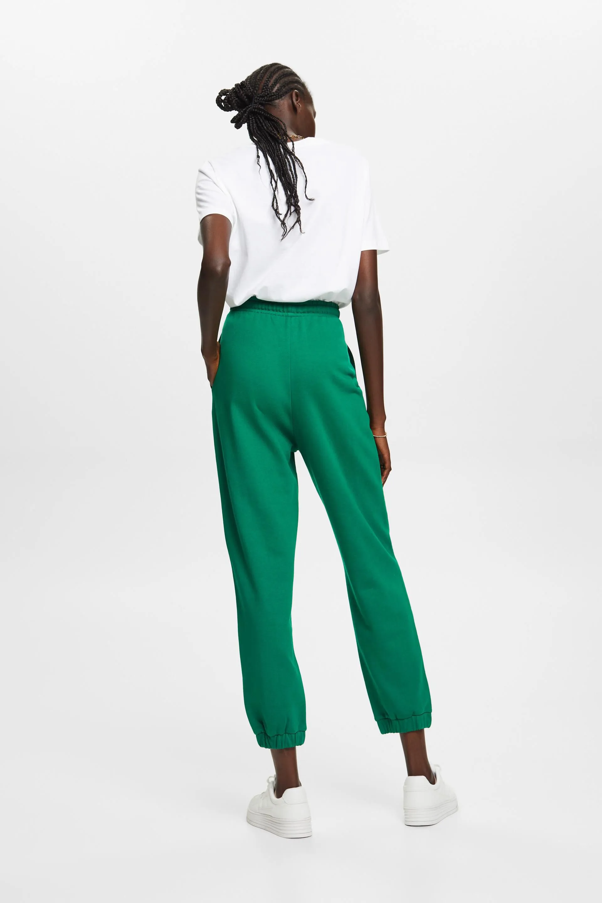 Pantaloni sportivi con logo ricamato in cotone biologico
