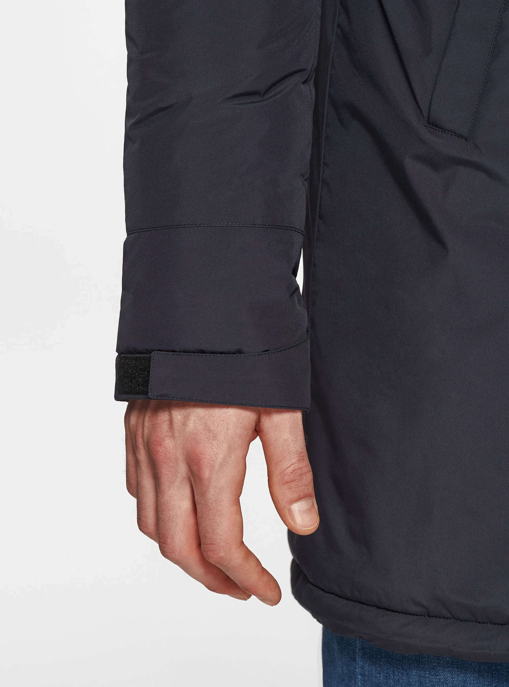Parka tecnico con pelliccia sintetica