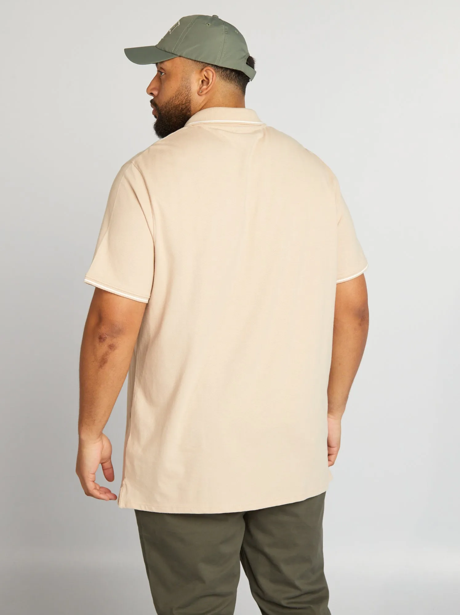 Polo in piqué di cotone - BEIGE