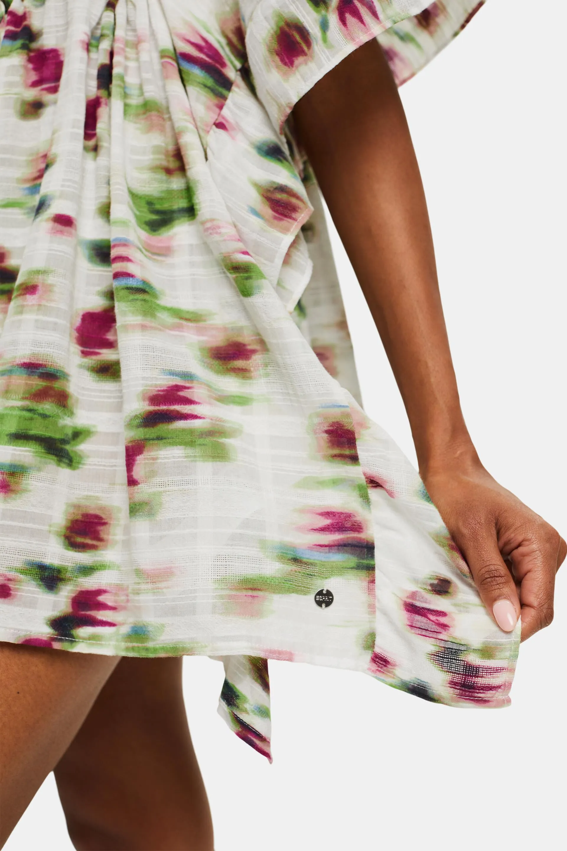 Poncho strutturato con stampa