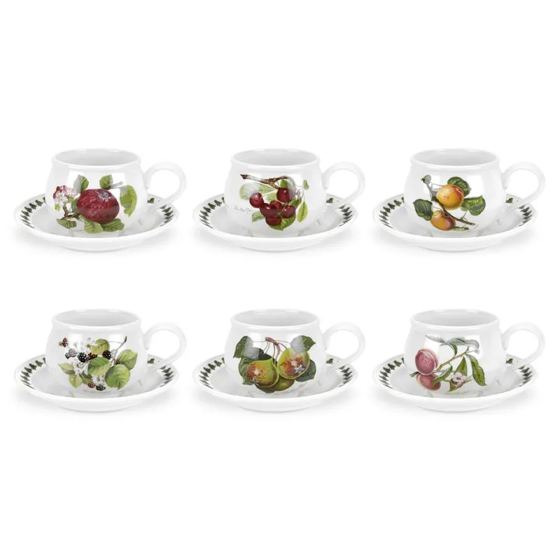 Portmeirion Set di 6 tazze e piattini Pomona