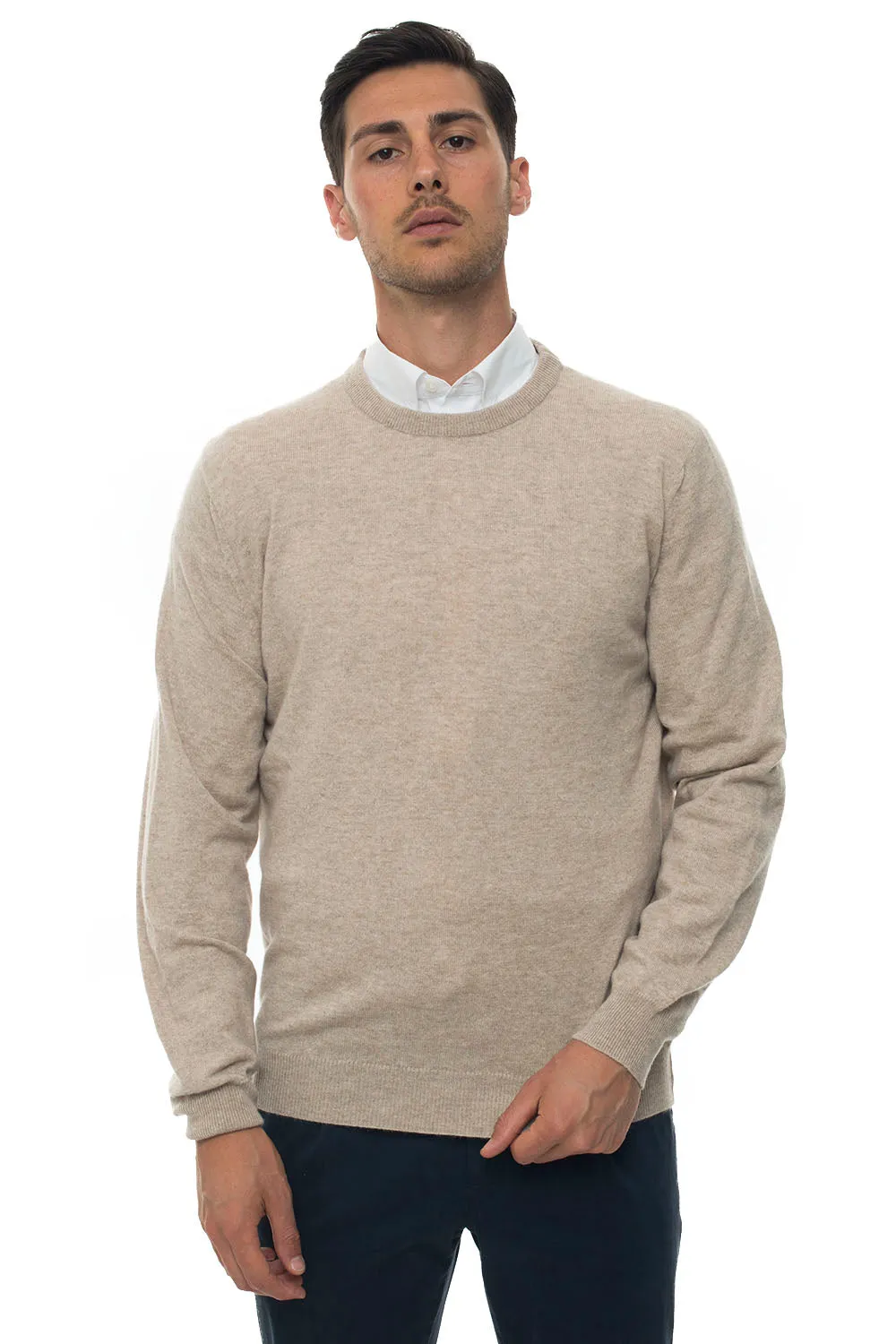 Pullover girocollo Beige Kiton Uomo