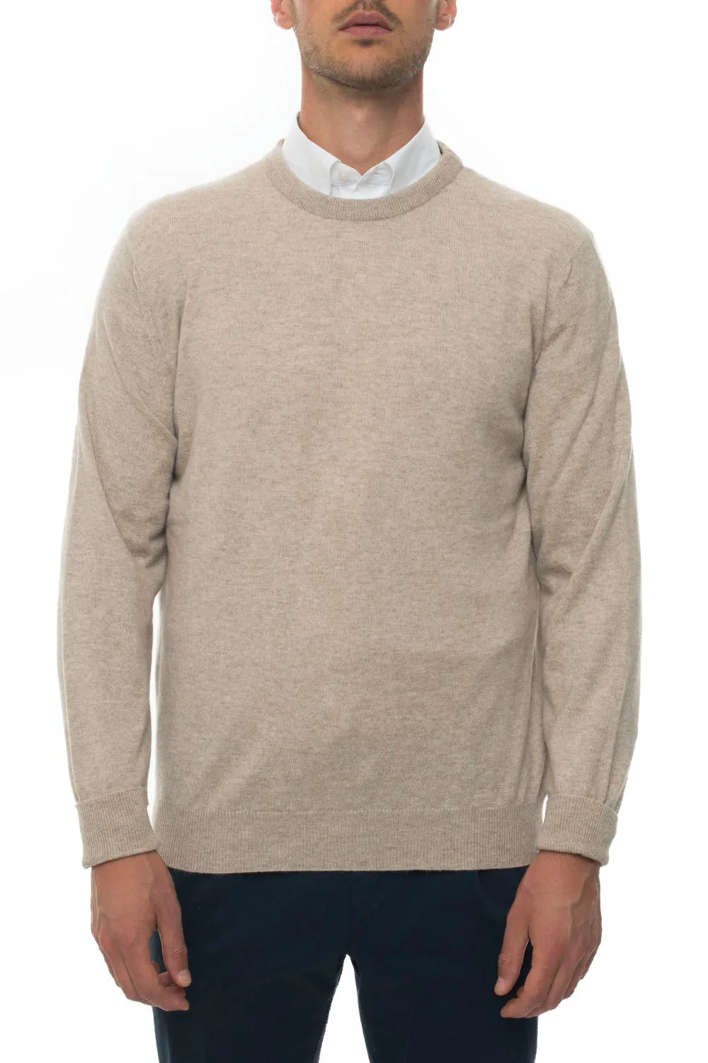 Pullover girocollo Beige Kiton Uomo