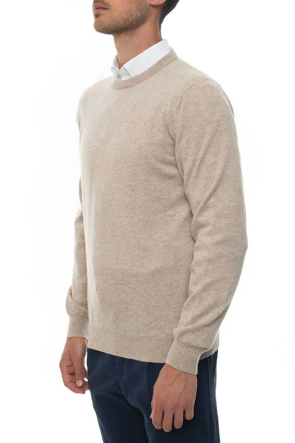Pullover girocollo Beige Kiton Uomo