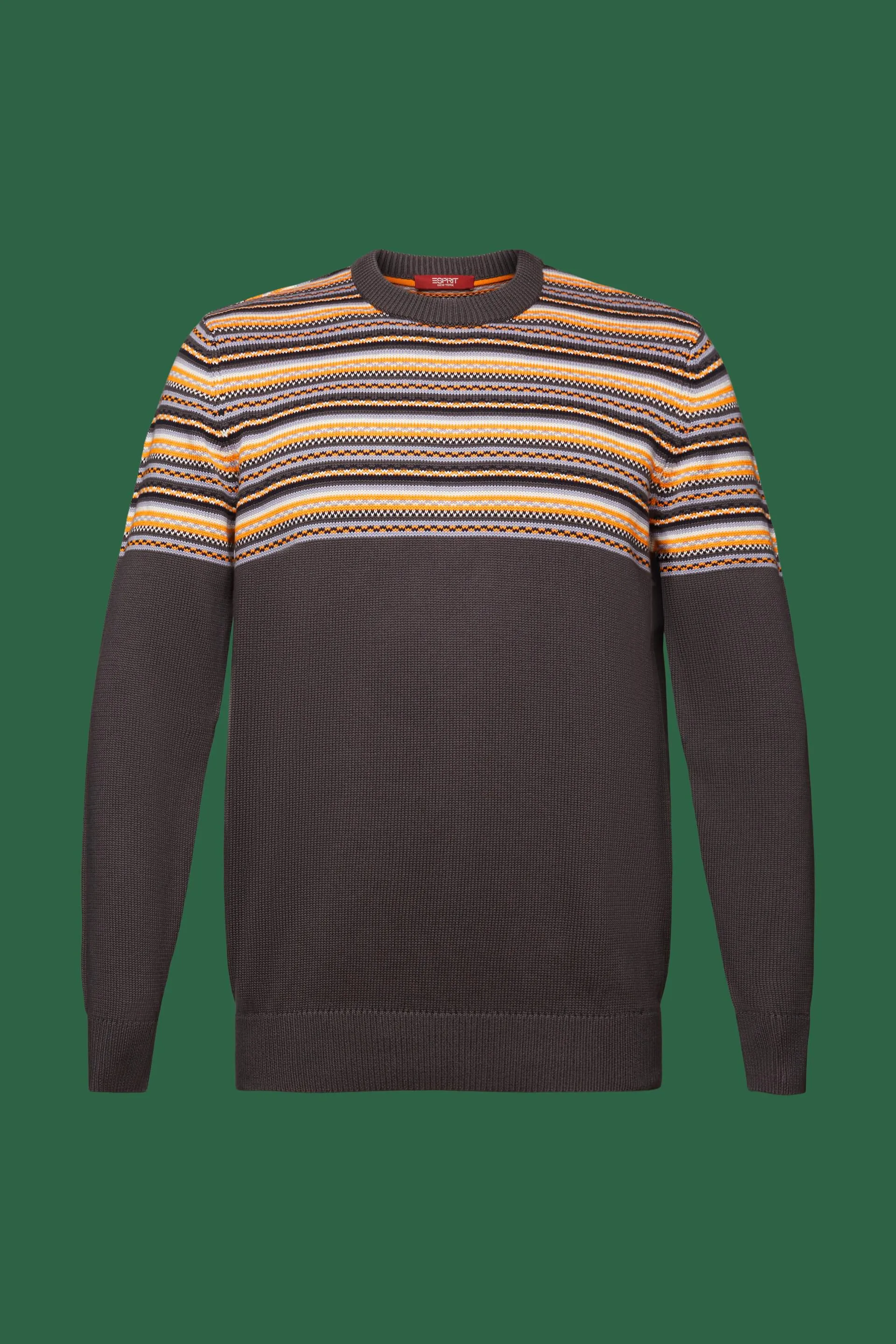 Pullover in cotone jacquard girocollo