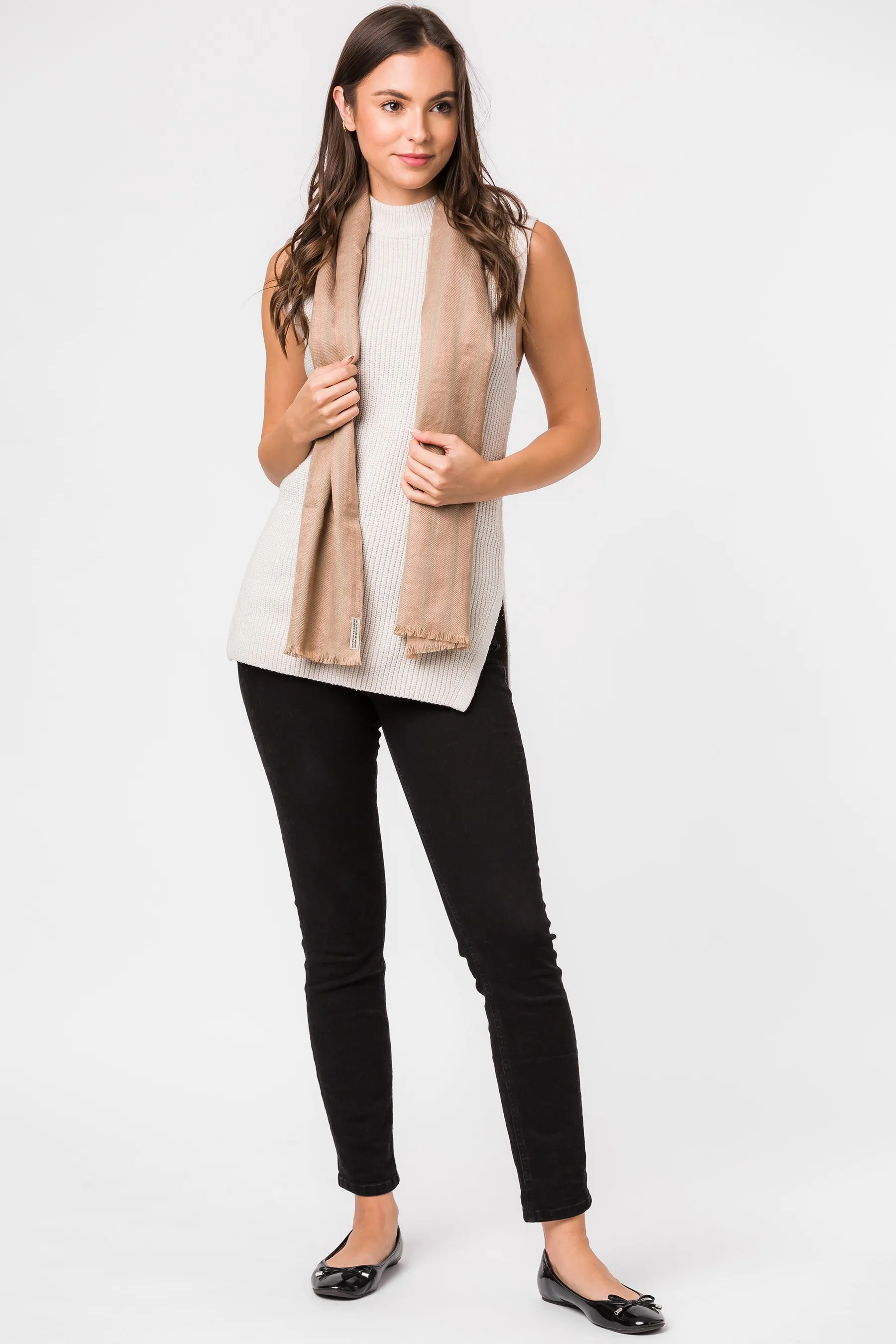 Pure Luxuries London Cream - Moon - Sciarpa in lana merino e cachemire