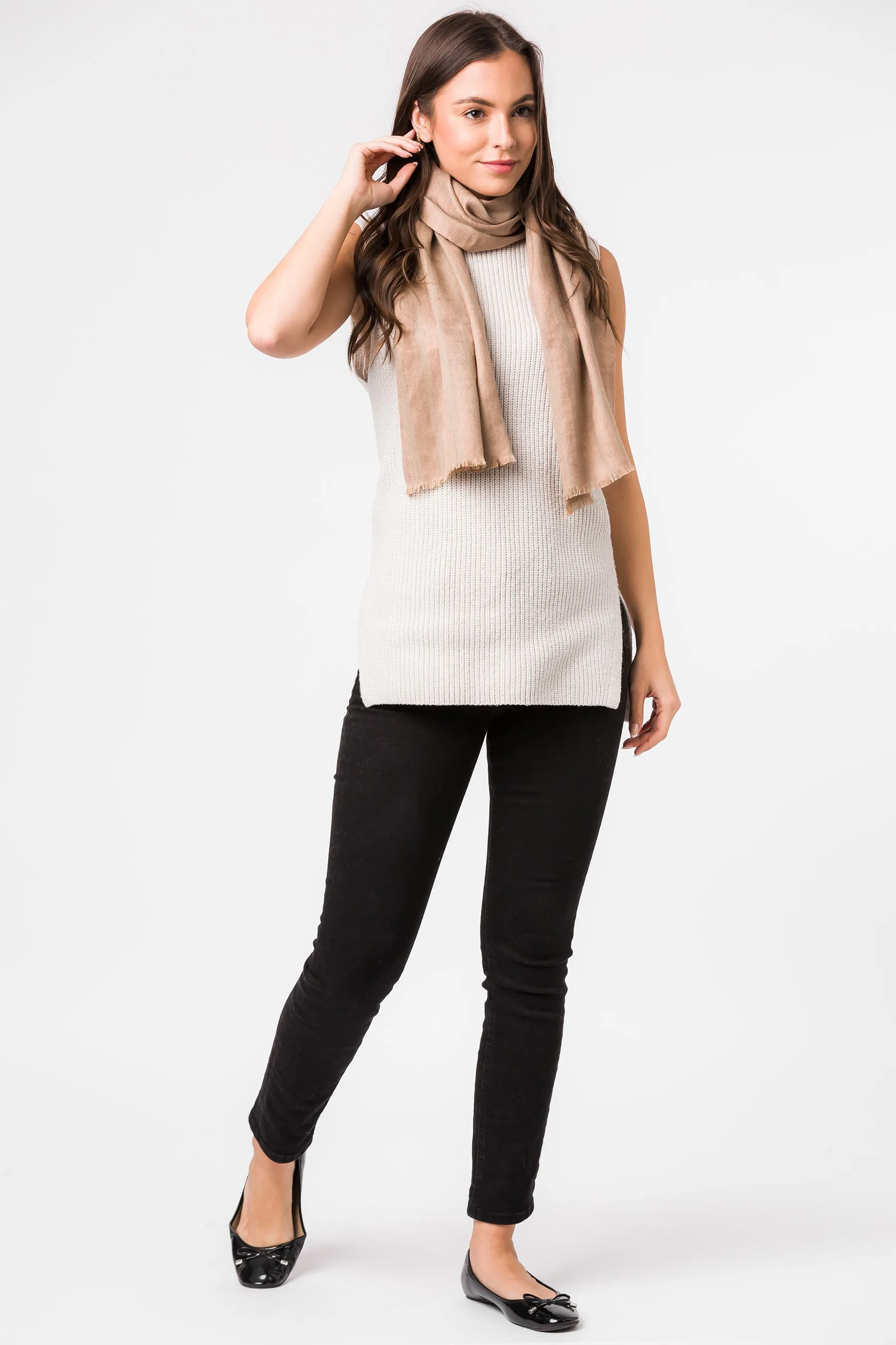 Pure Luxuries London Cream - Moon - Sciarpa in lana merino e cachemire