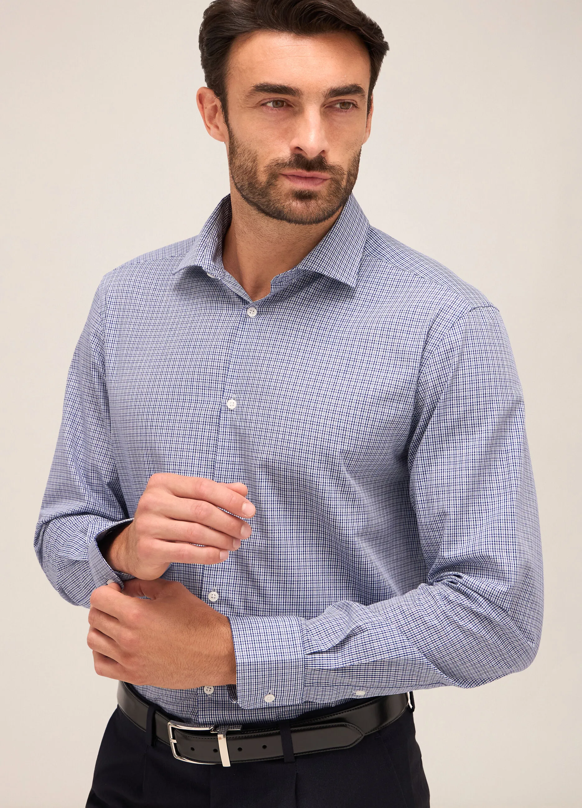 RUMFORD  Camicia regular fit colletto francese in misto cotone uomo
