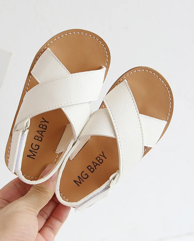 Sandali casual incrociati in velcro per ragazzi e ragazze estivi