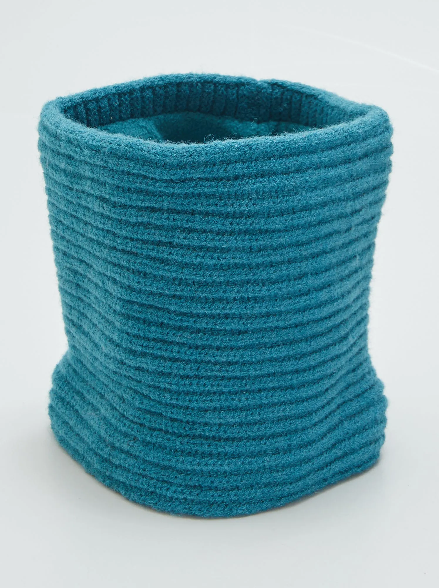 Sciarpa ad anello in maglia a coste - BLU