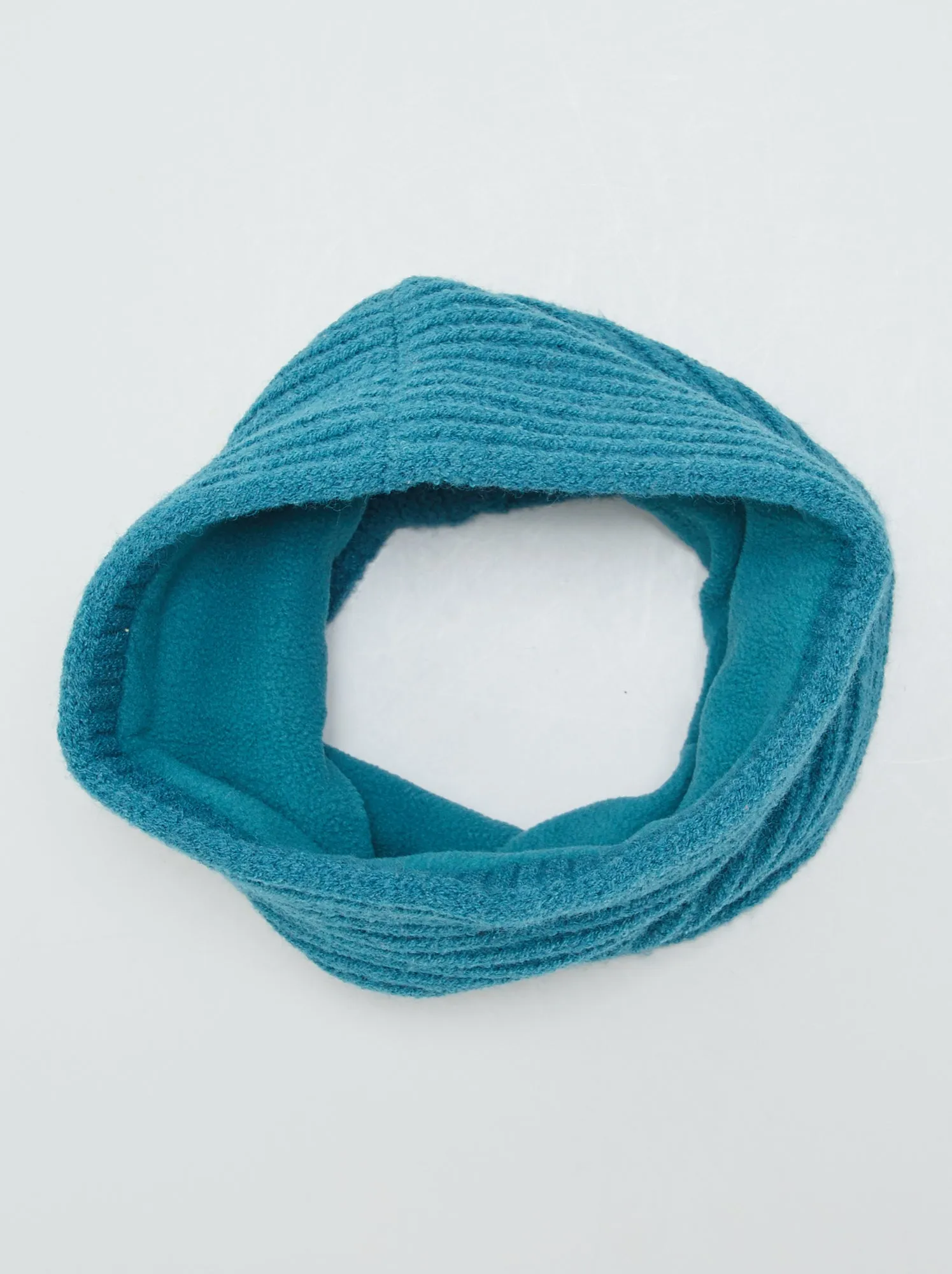 Sciarpa ad anello in maglia a coste - BLU