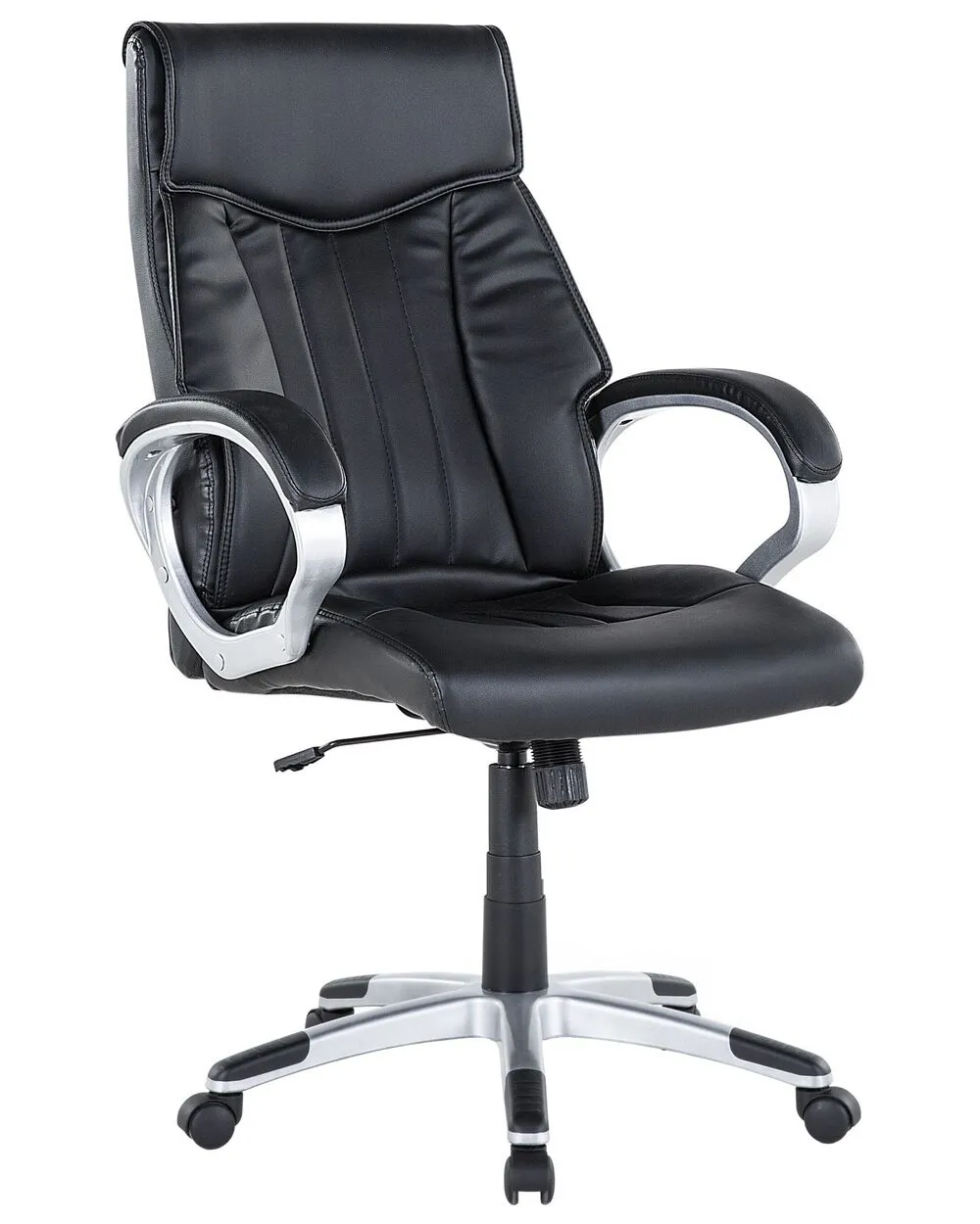 Sedia da ufficio in ecopelle nera TRIUMPH