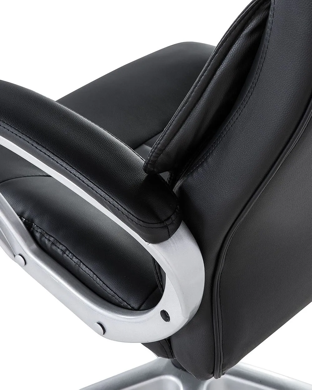 Sedia da ufficio in ecopelle nera TRIUMPH