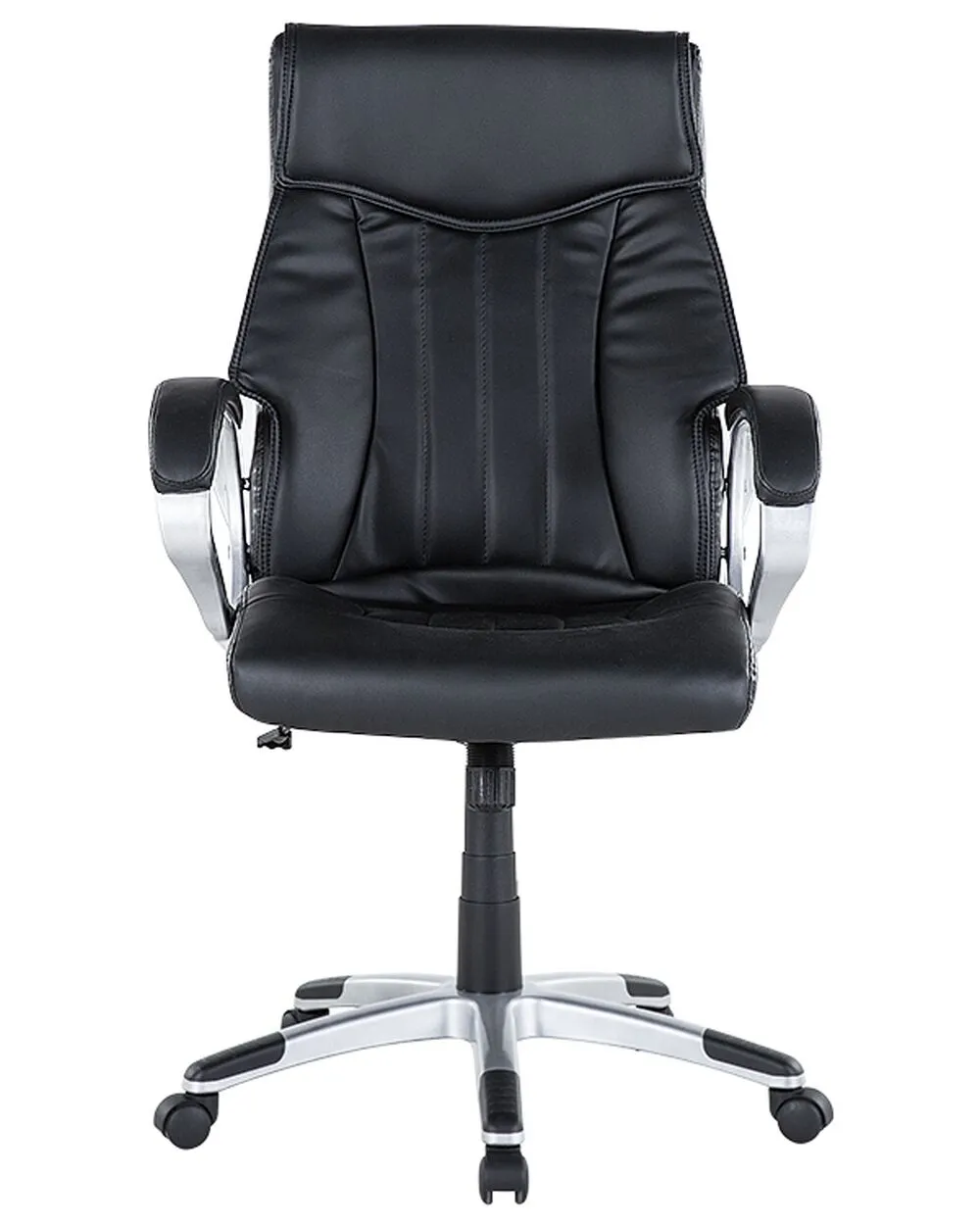 Sedia da ufficio in ecopelle nera TRIUMPH