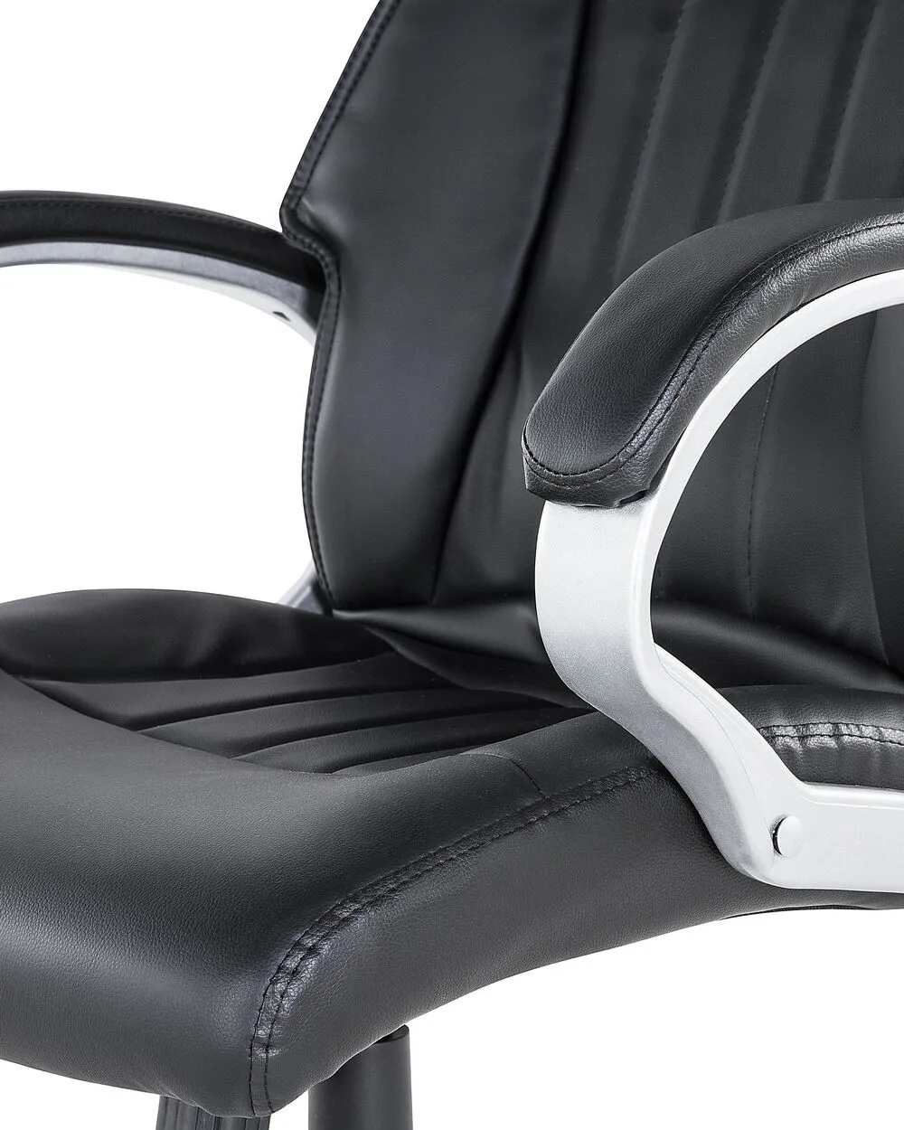 Sedia da ufficio in ecopelle nera TRIUMPH