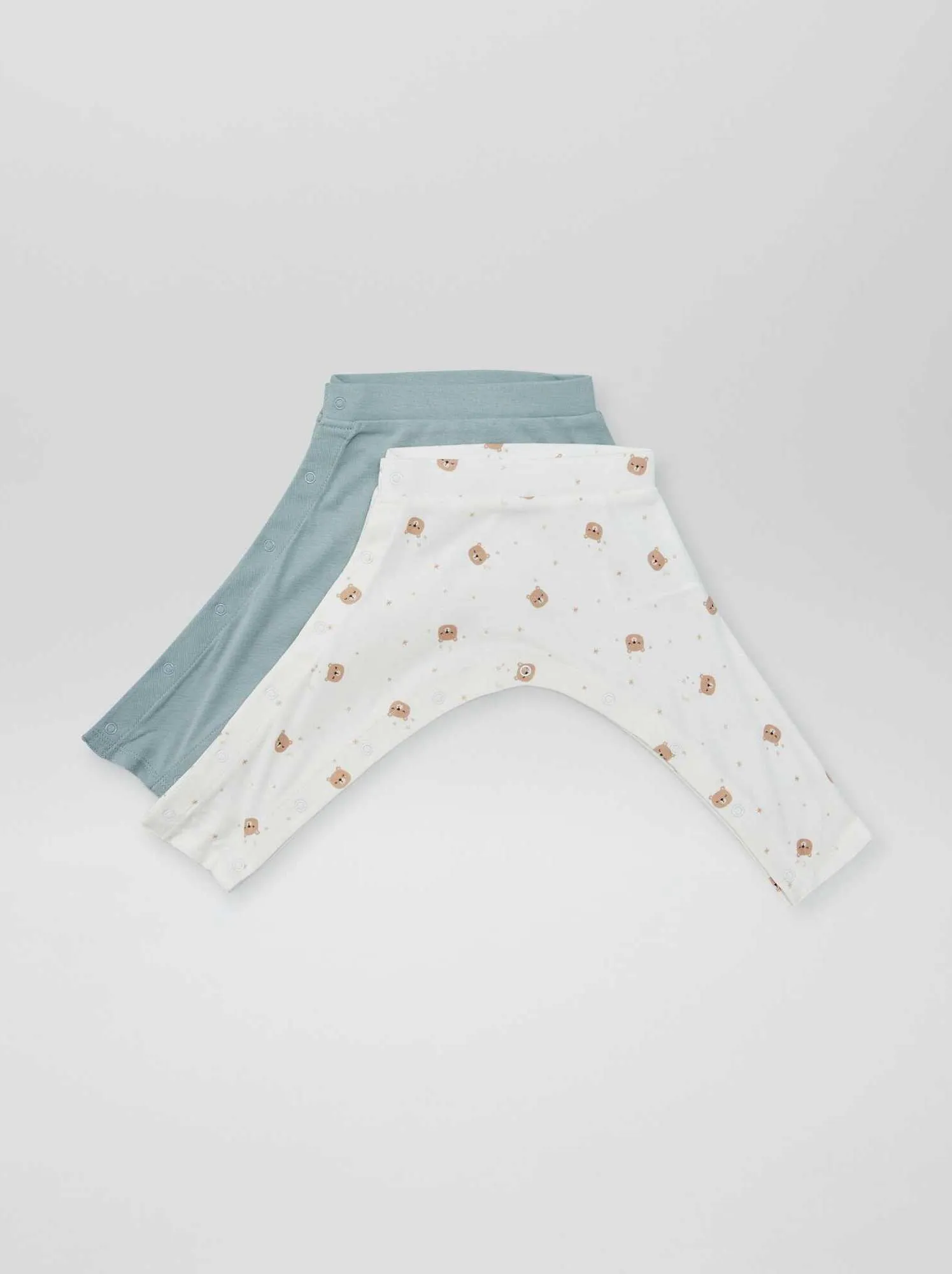 Set di 2 leggings con bottoncini a pressione - So Easy - BLU