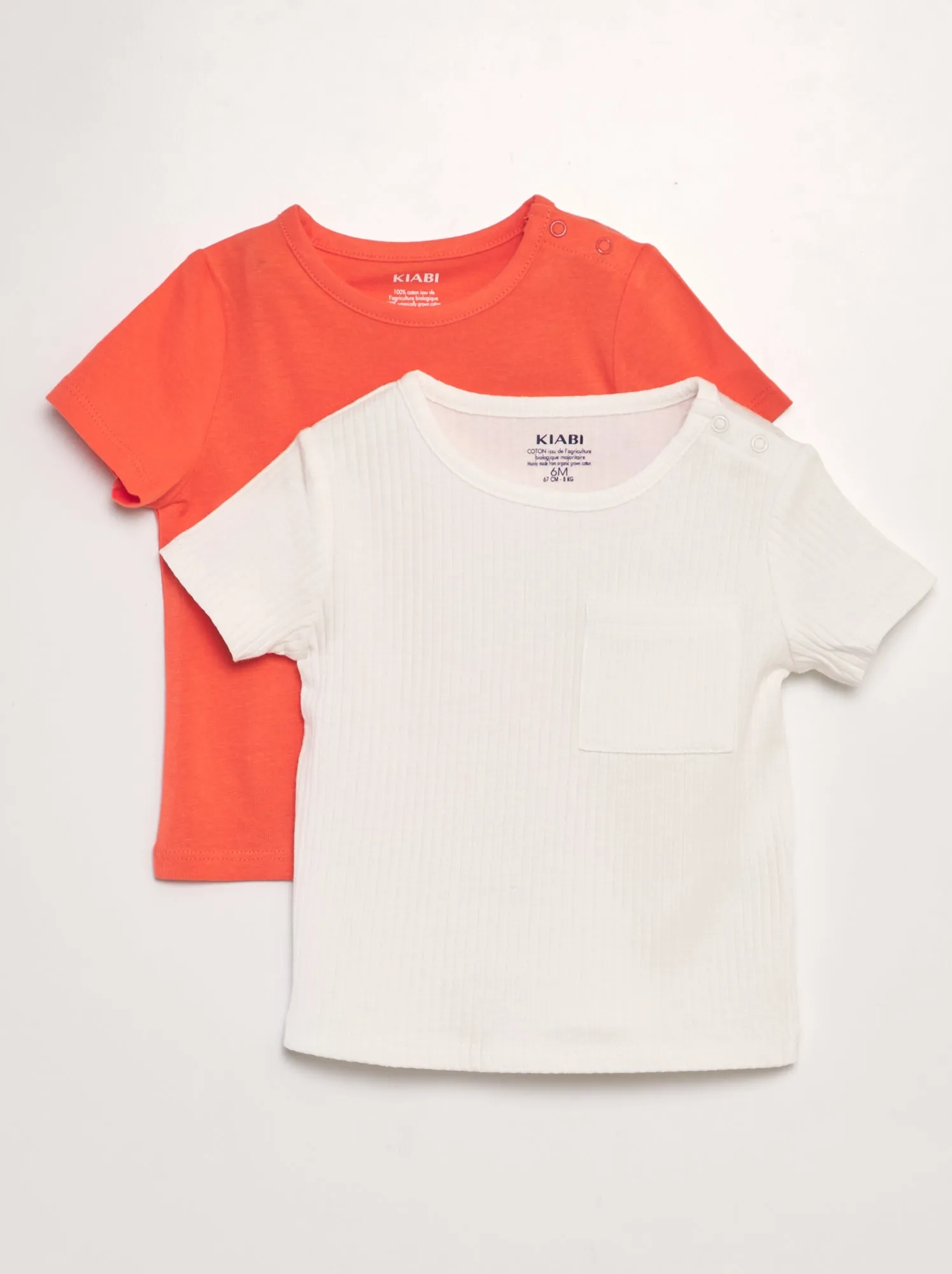 Set di 2 t-shirt tinta unita - ROSSO