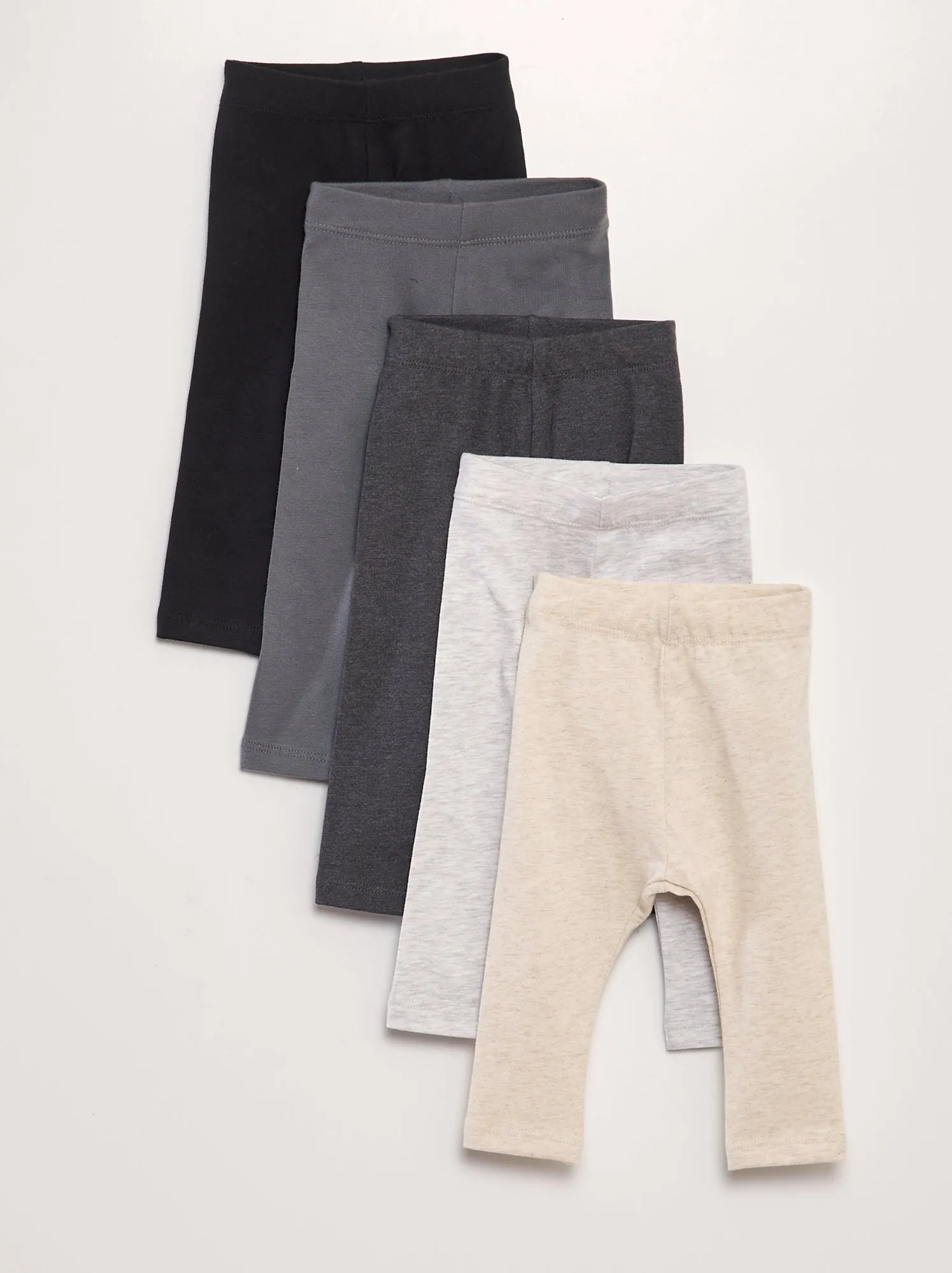 Set di 5 leggings in jersey - GRIGIO