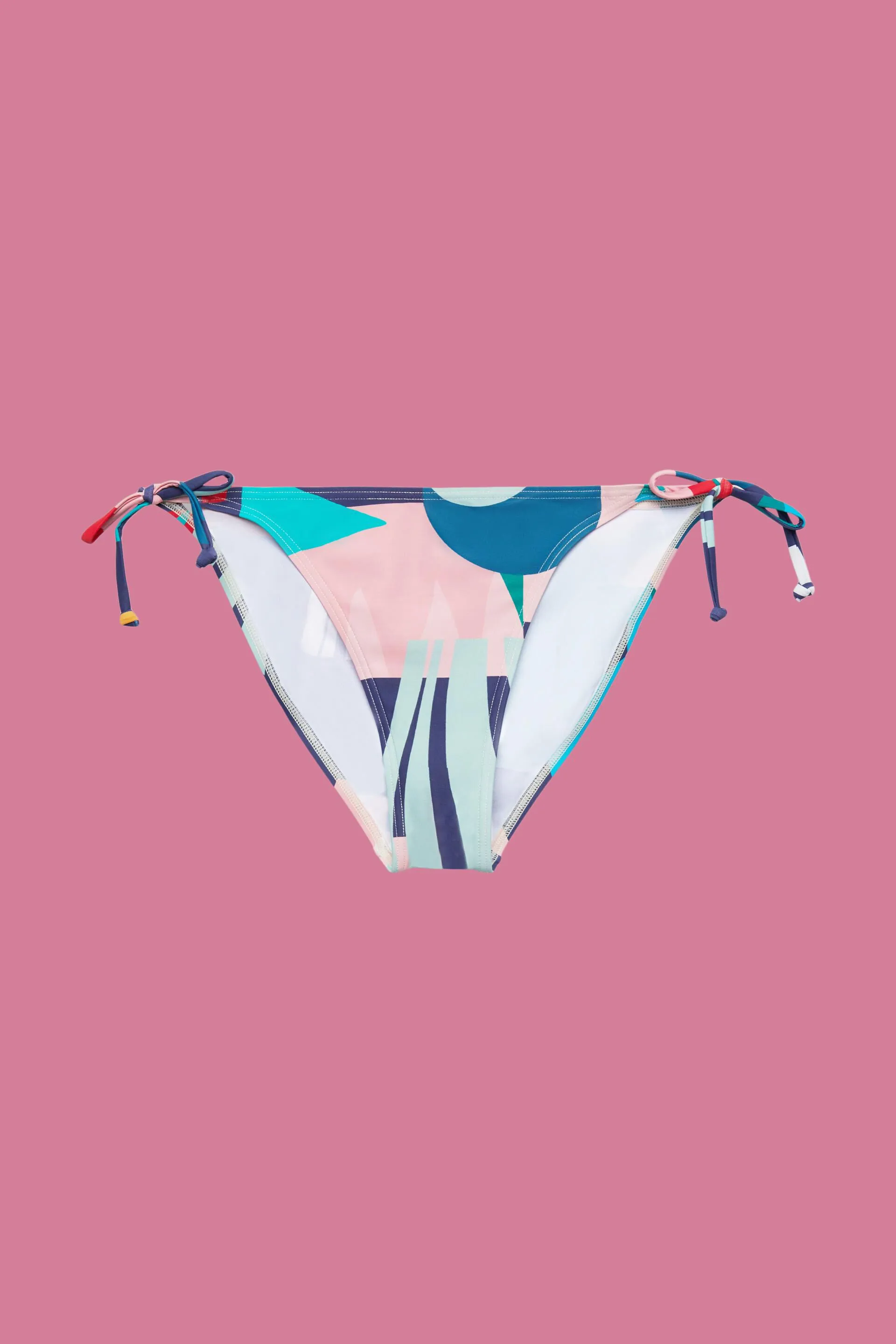Slip da bikini con nodo laterale e stampa multicolore