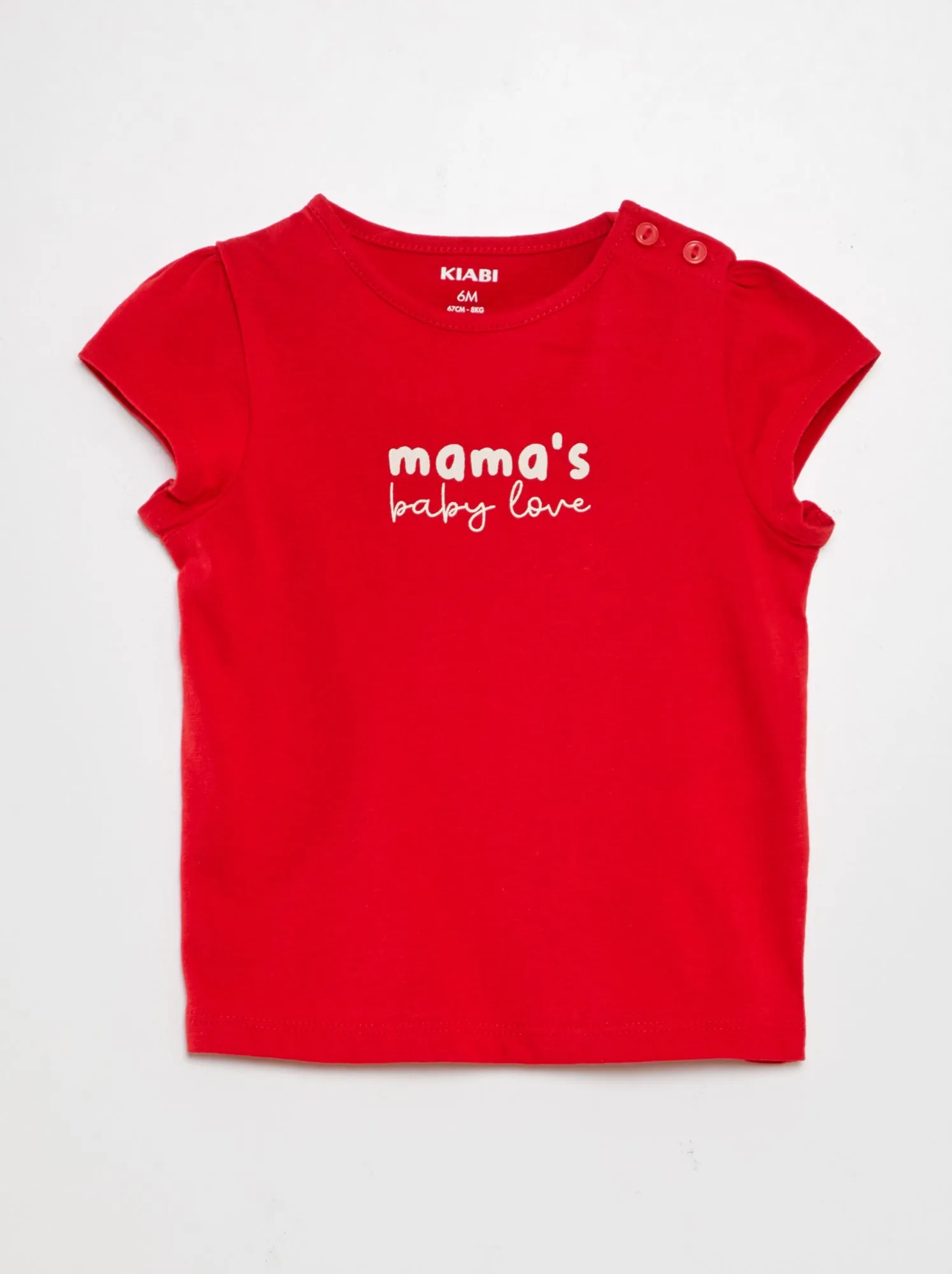 T-shirt stampata con scritta - ROSSO