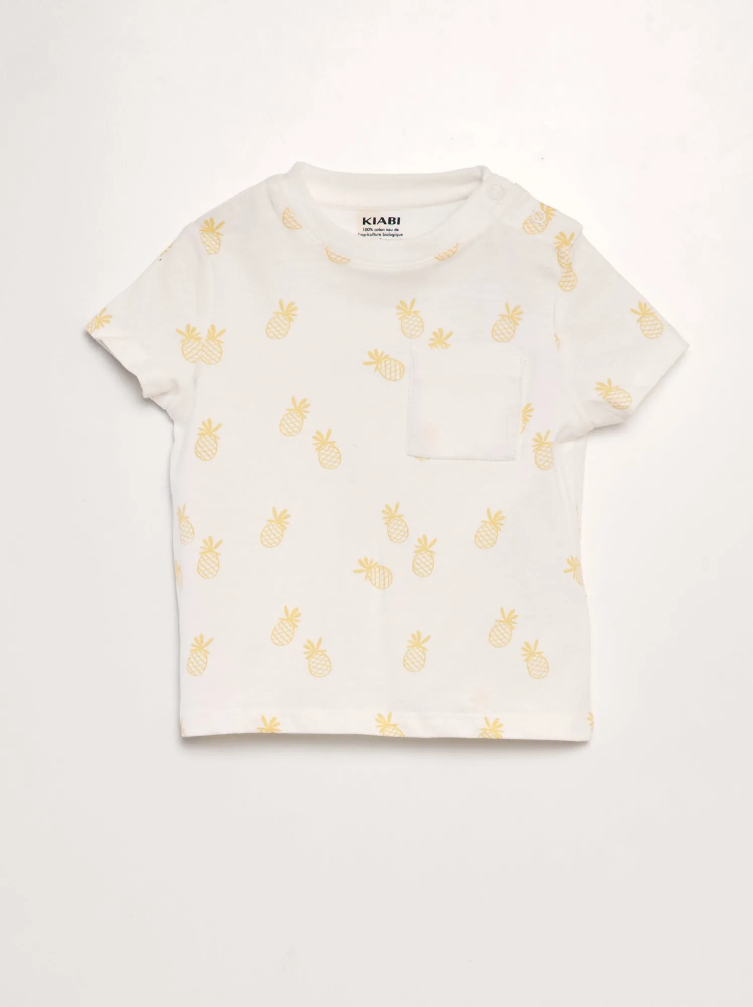 T-shirt stampata con tasche - BIANCO