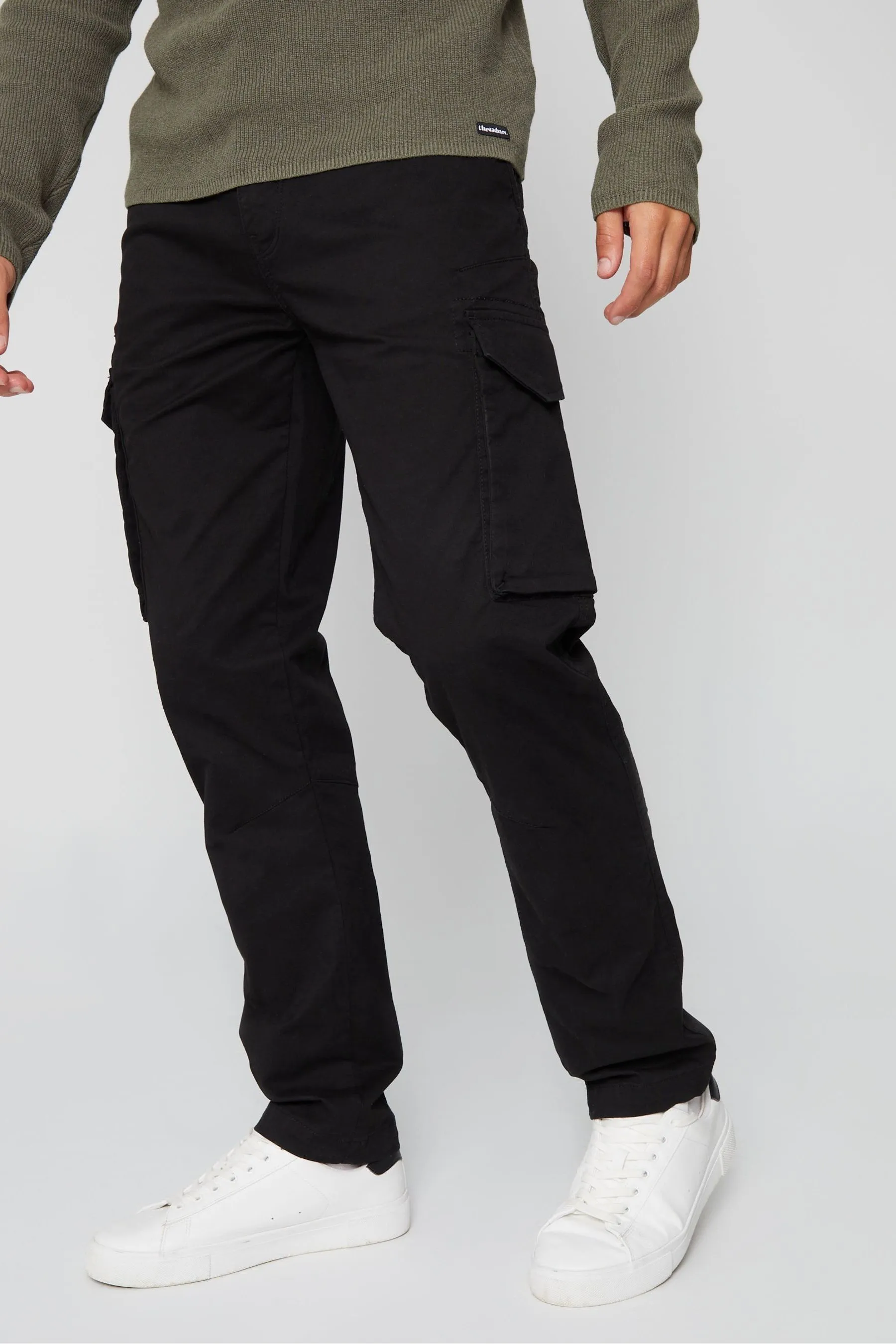 Threadbare - Pantaloni cargo elasticizzato in cotone