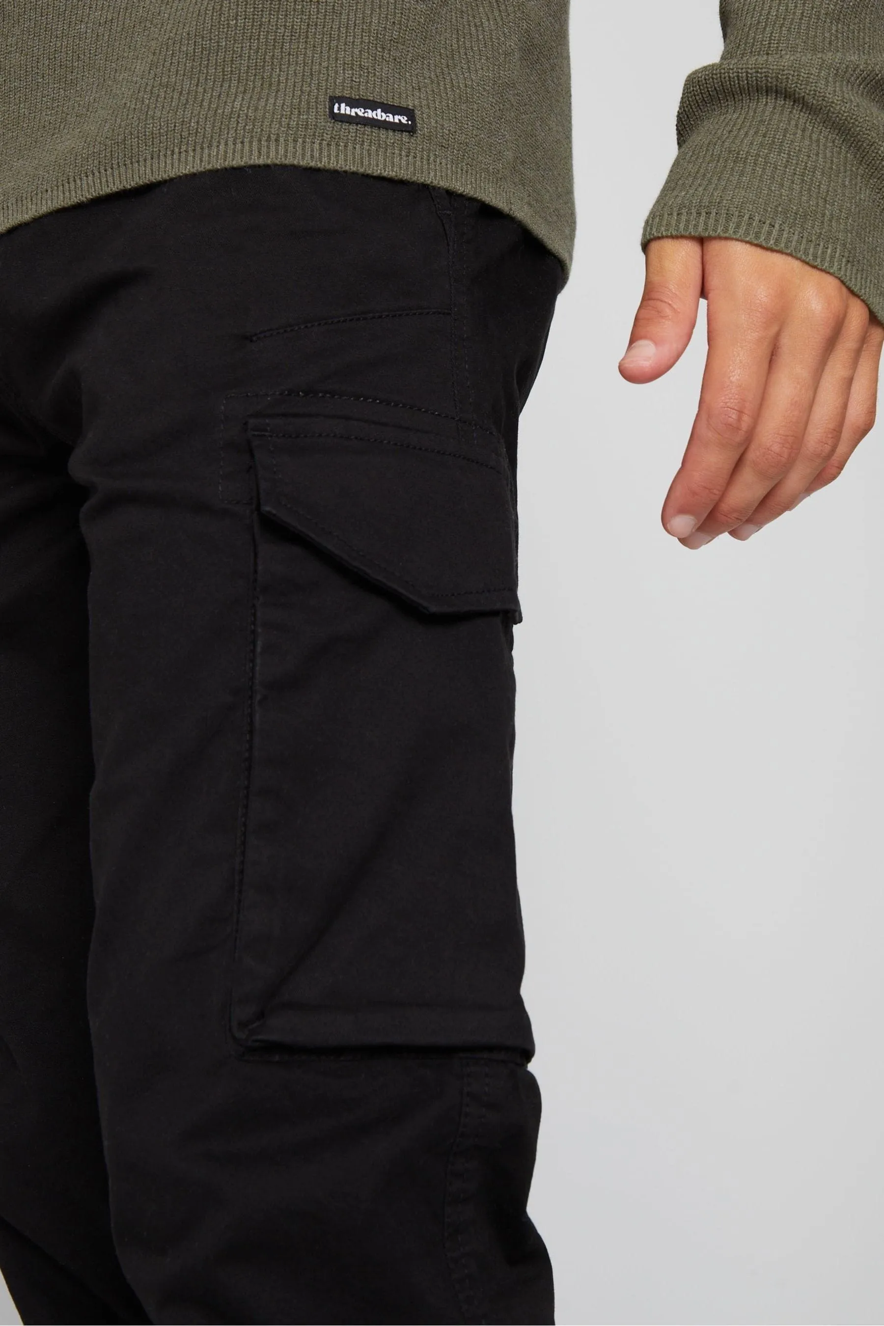 Threadbare - Pantaloni cargo elasticizzato in cotone