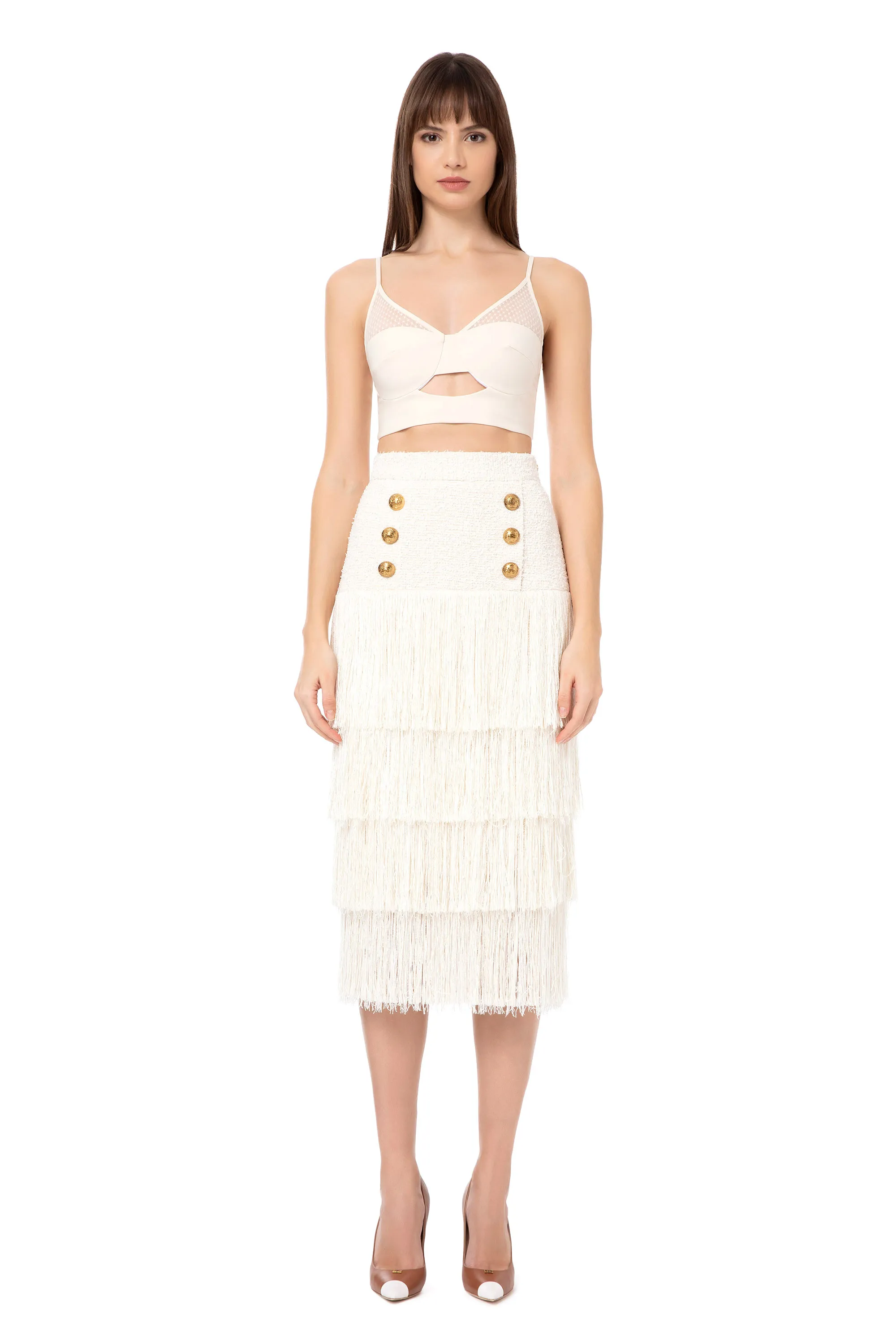 Top a reggiseno in tulle